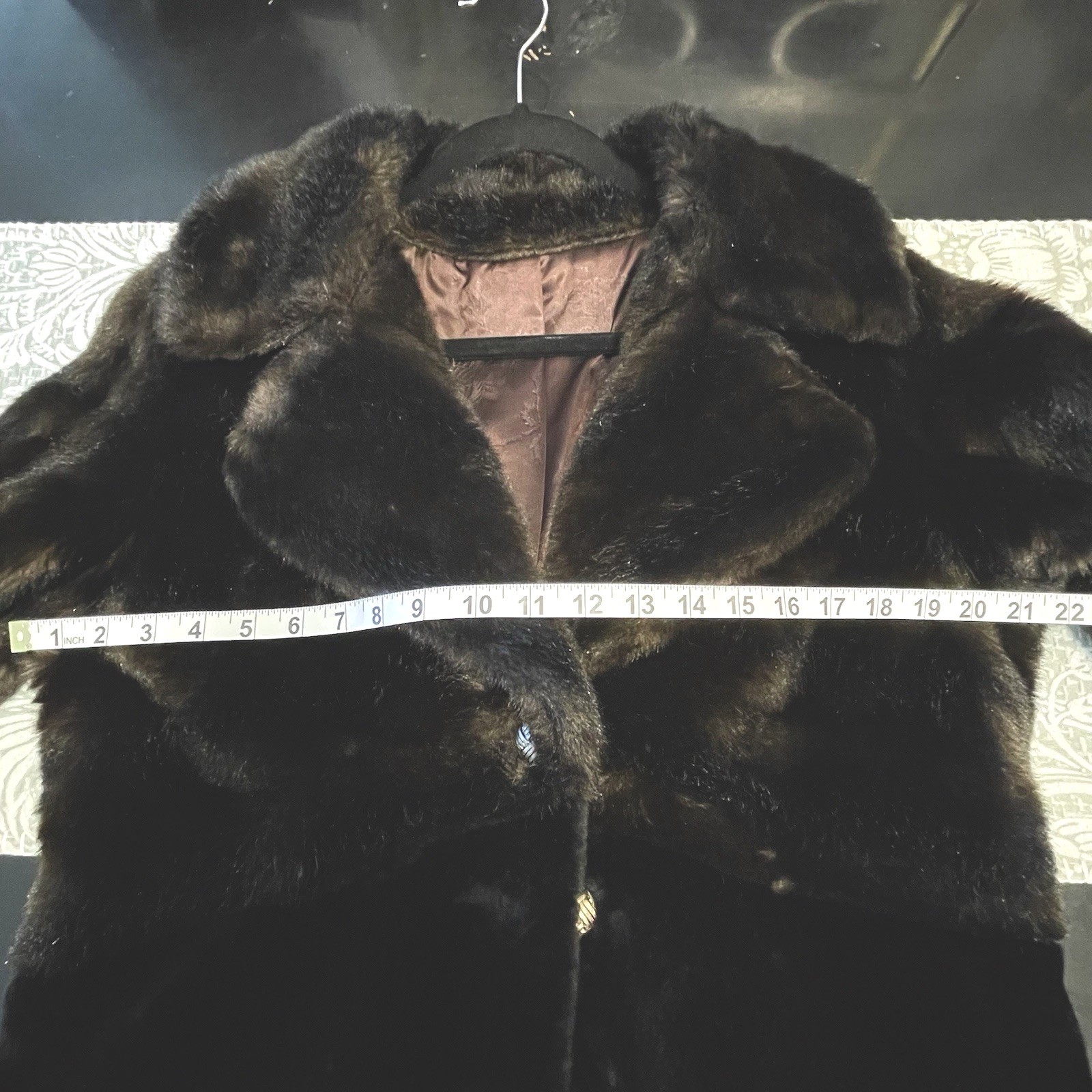 Vintage Borgazia By Russel Taylor Women’s Long Faux Fur Coat Black & Brown Sz M