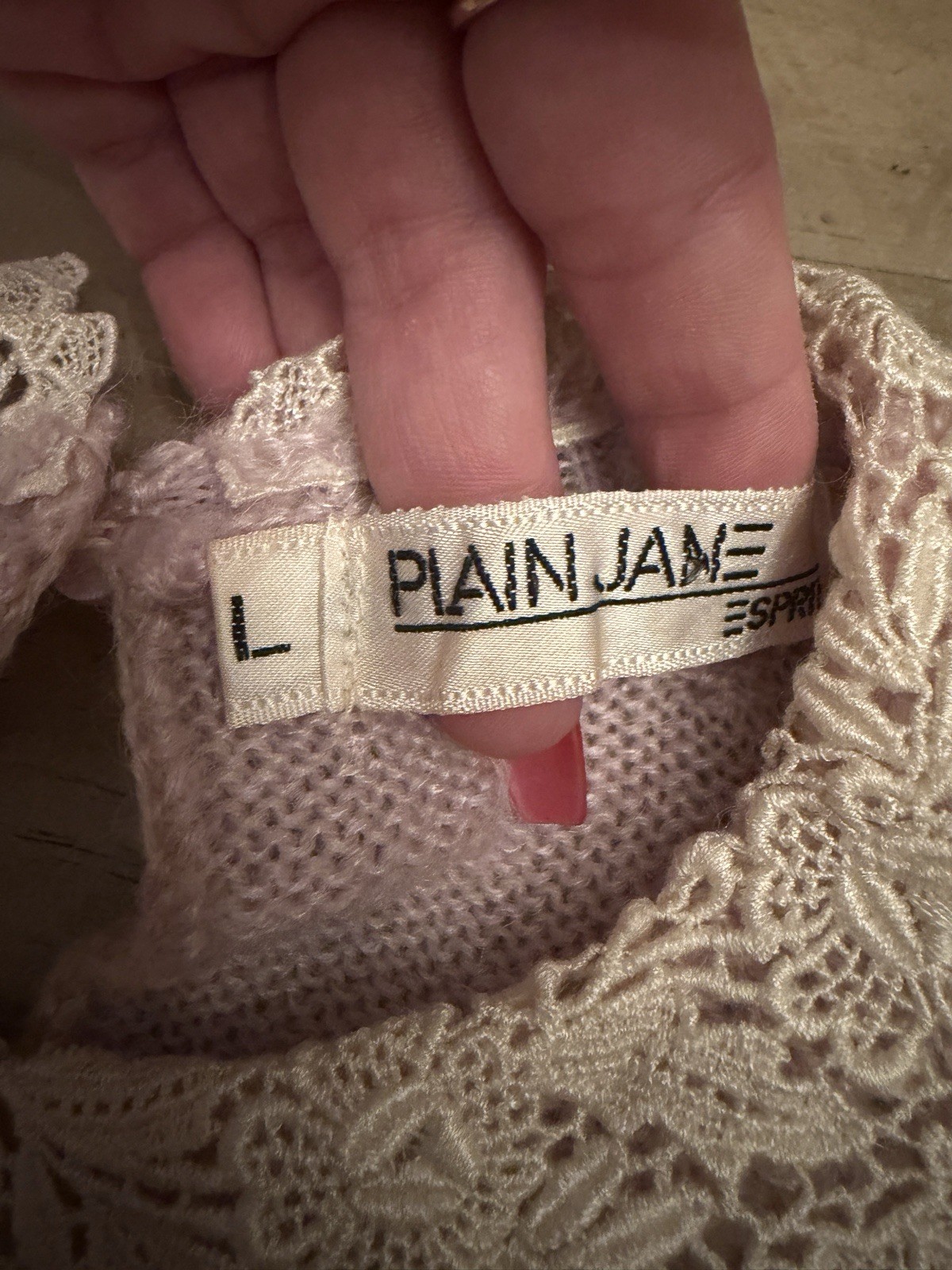 Vintage 1980’s Plain Jane Espirit Pink Embroidered Sweater Dress – Large
