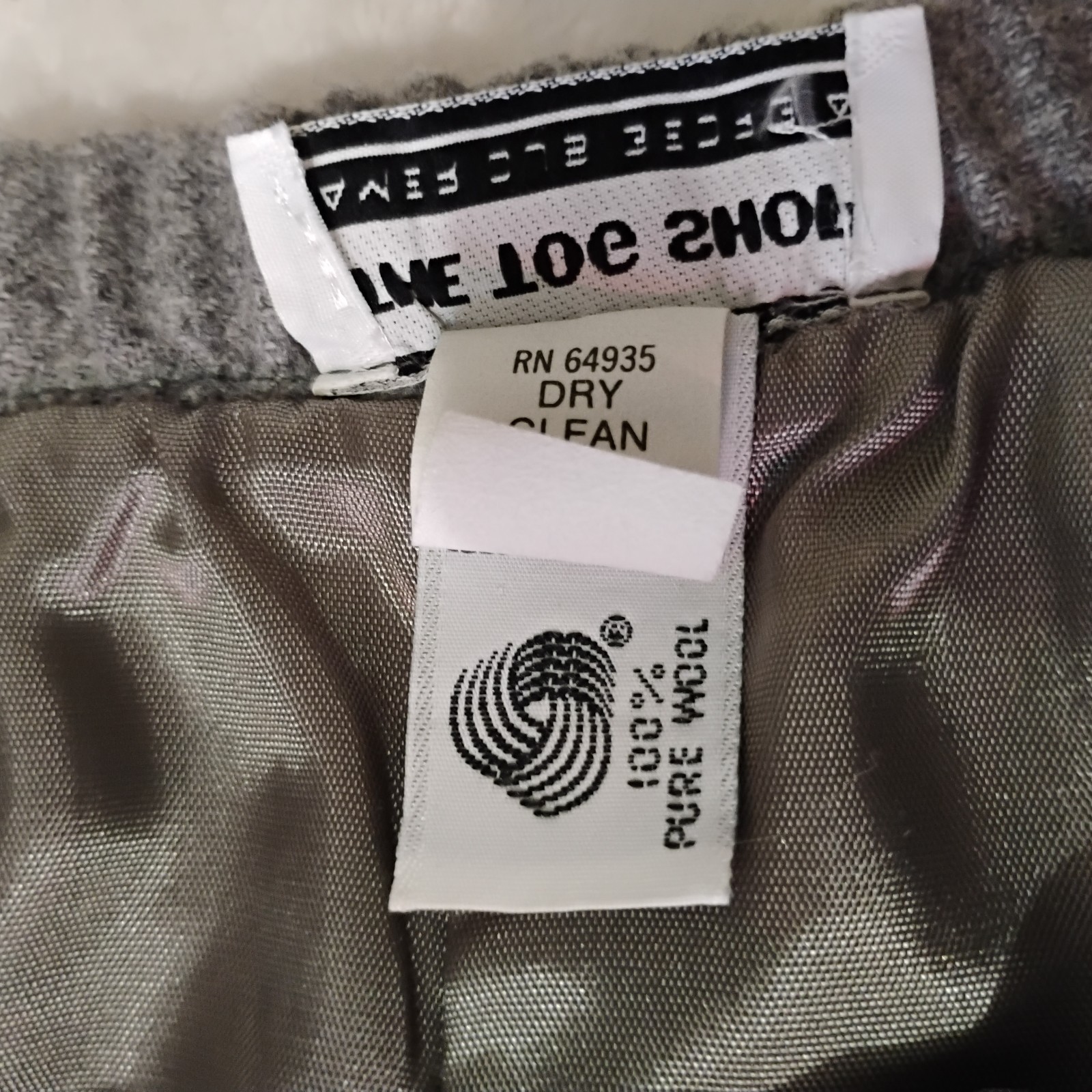 Vintage The Tog Shop Wool Skirt Gray Midi A-Line Size 12 USA Classic Minimalist