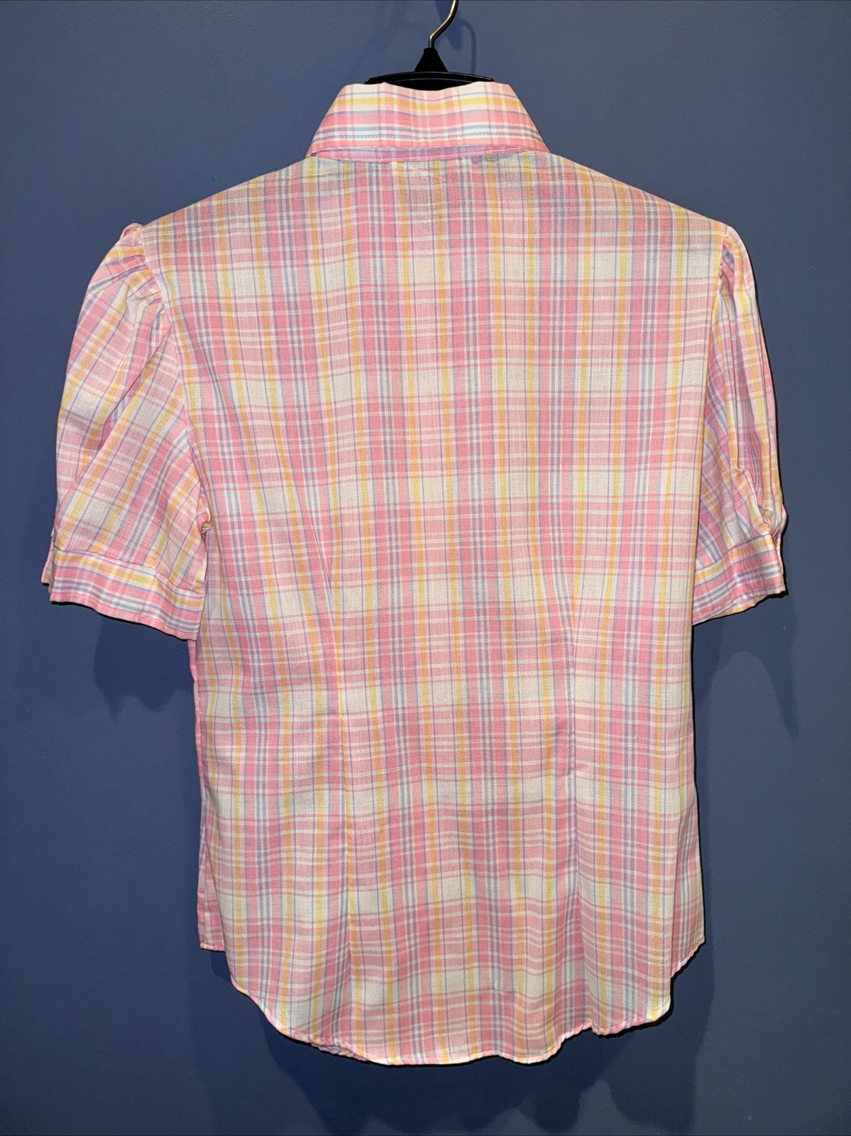 Juniors Med/Large Vintage Short Sleeve Plaid 1960 Step Up Gibson Girl
