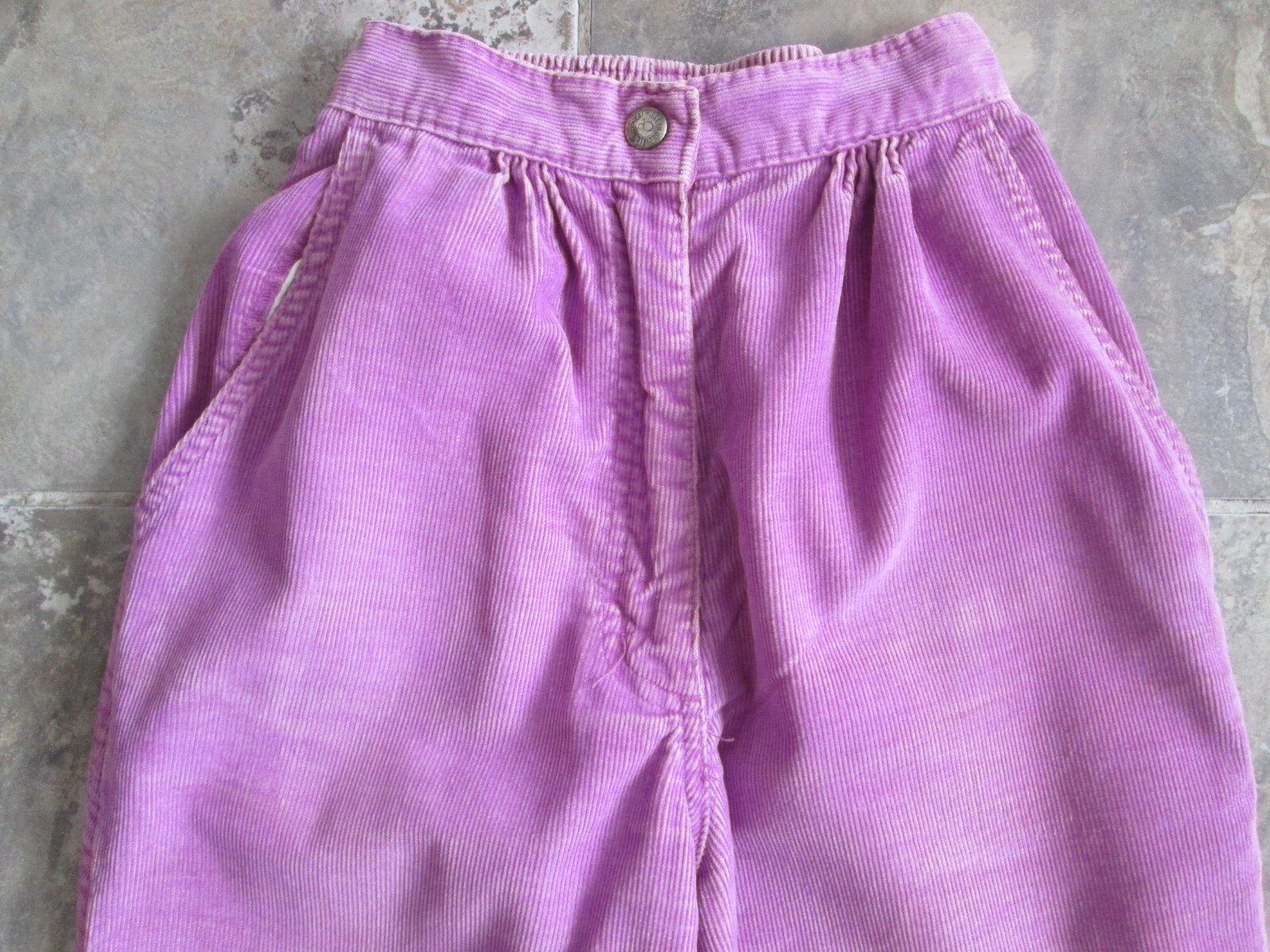 VTG Ocean Pacific Corduroy Pants +/- 22×31 Purple High Waist Tapered Leg Pleated