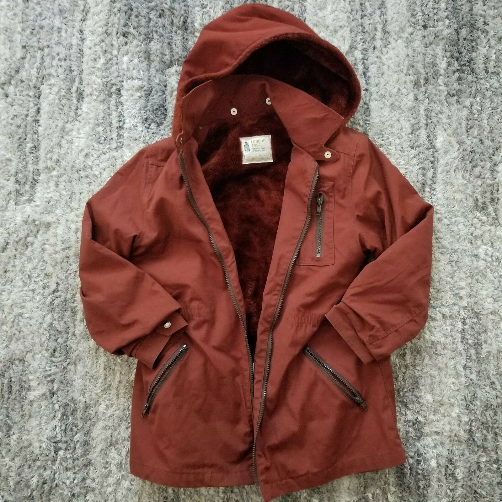 London Fog Vintage Lined Jacket with Removeable Hood, Sz S/M (9/10)