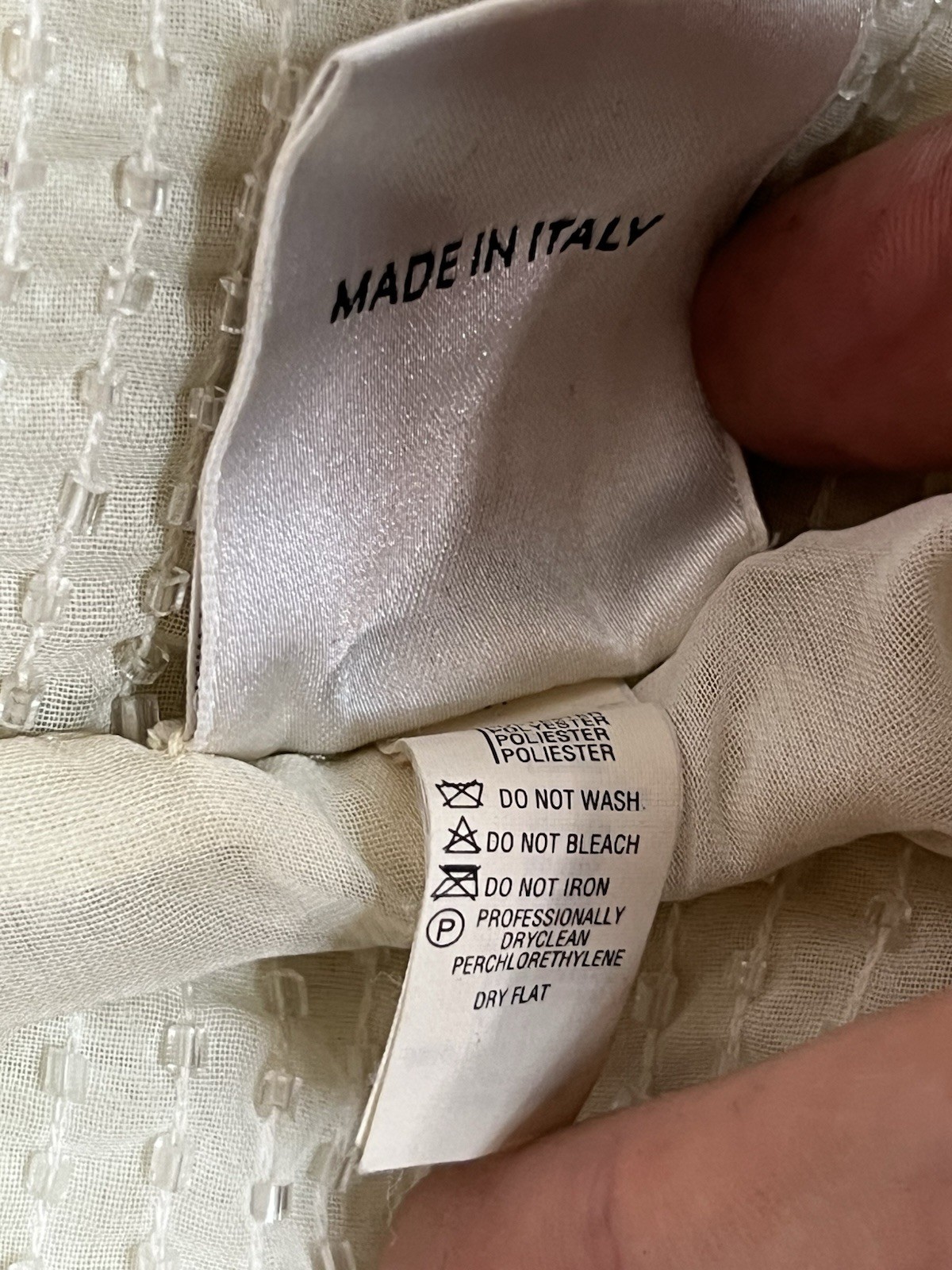 READ-needs Pro Repair-stains-vtg Ritmo La Perla White Evening Party Pants W42 EU