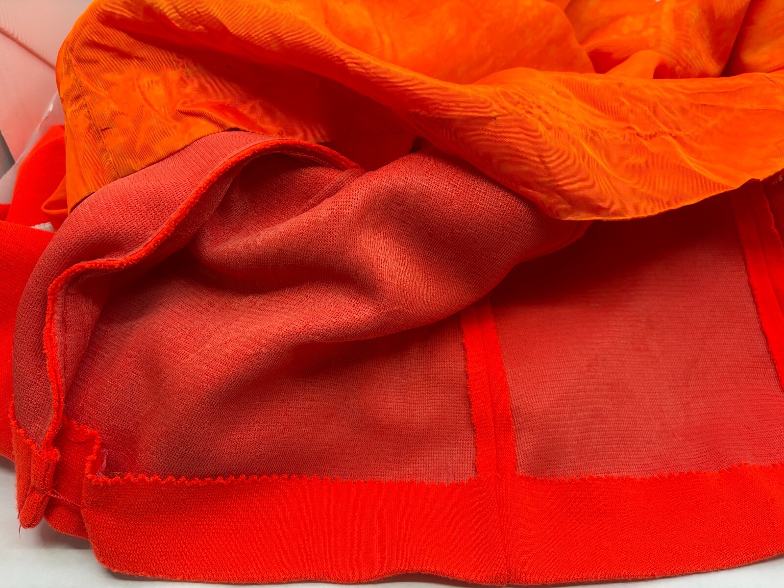 Vintage 1974-95 Womens Coat Size L-XL Orange Double Knit Buttons Tie Back Pleat