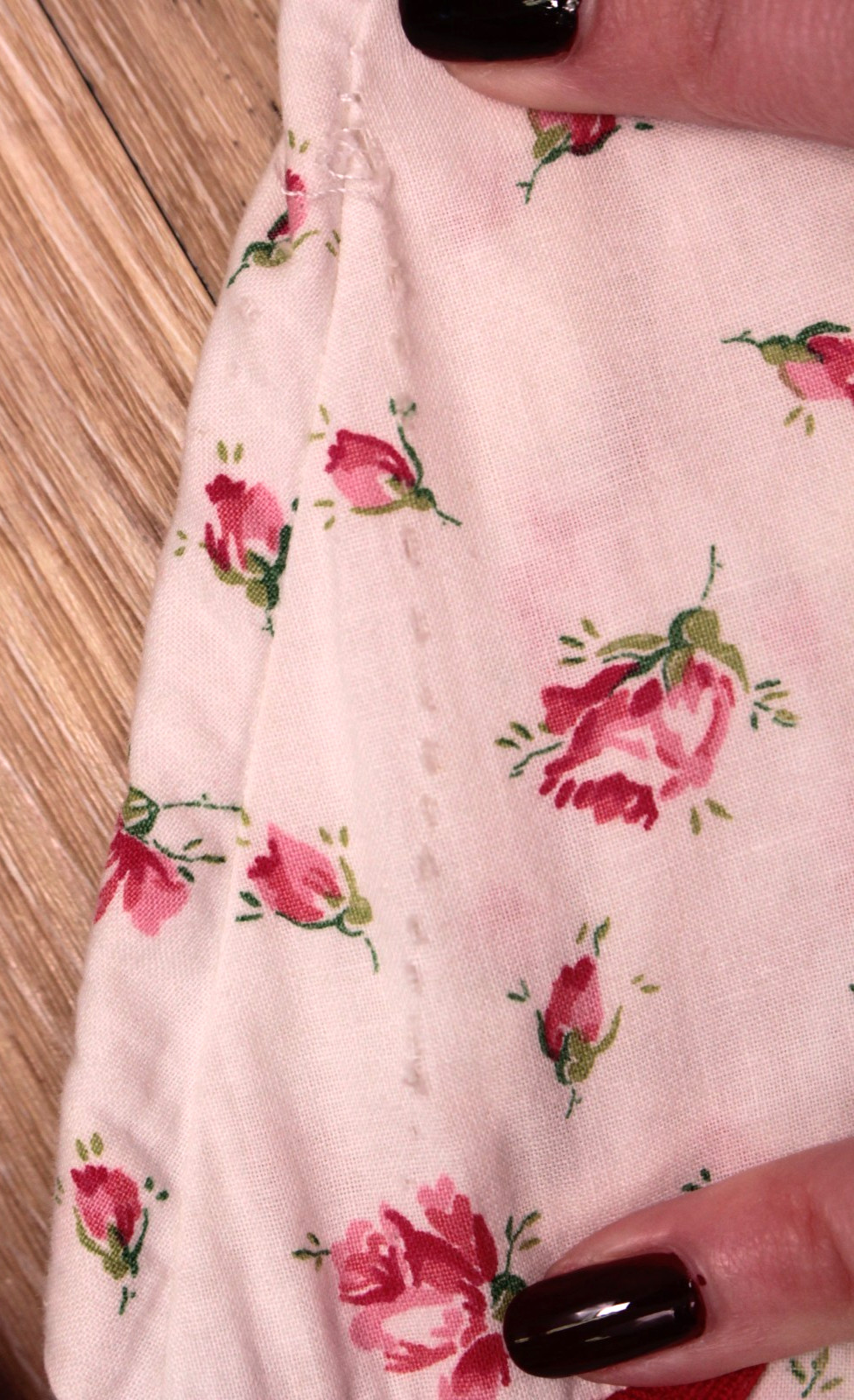 Vtg Women’s 50s White & Red Rose Print Cotton Tea Dress Sz XXS/XS 1950s