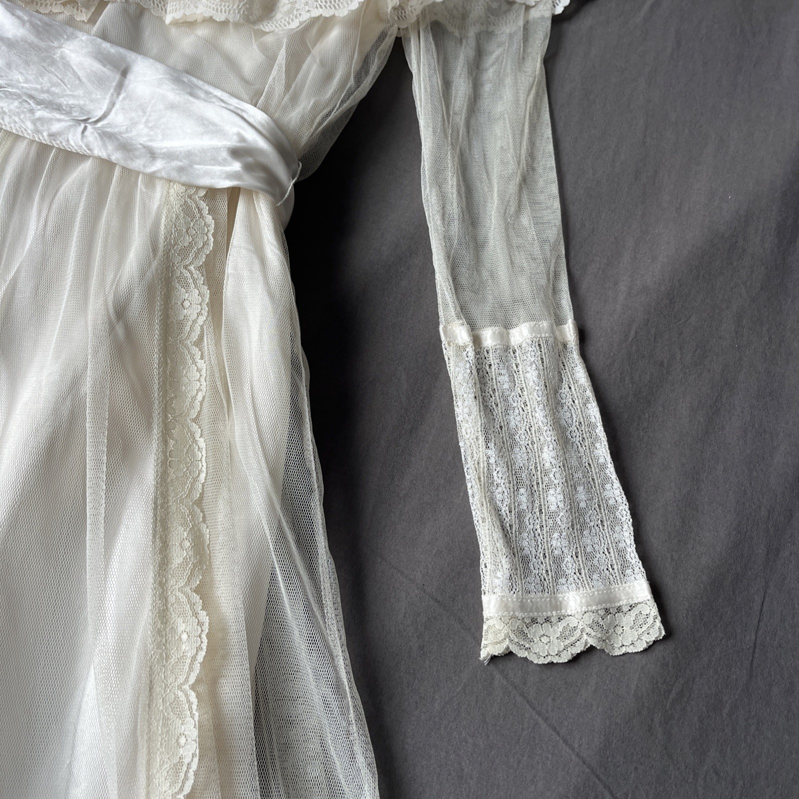 Gunne Sax 70’s Victorian Prairie Bridal Dress Crème Lace Romance Lined Rare Find