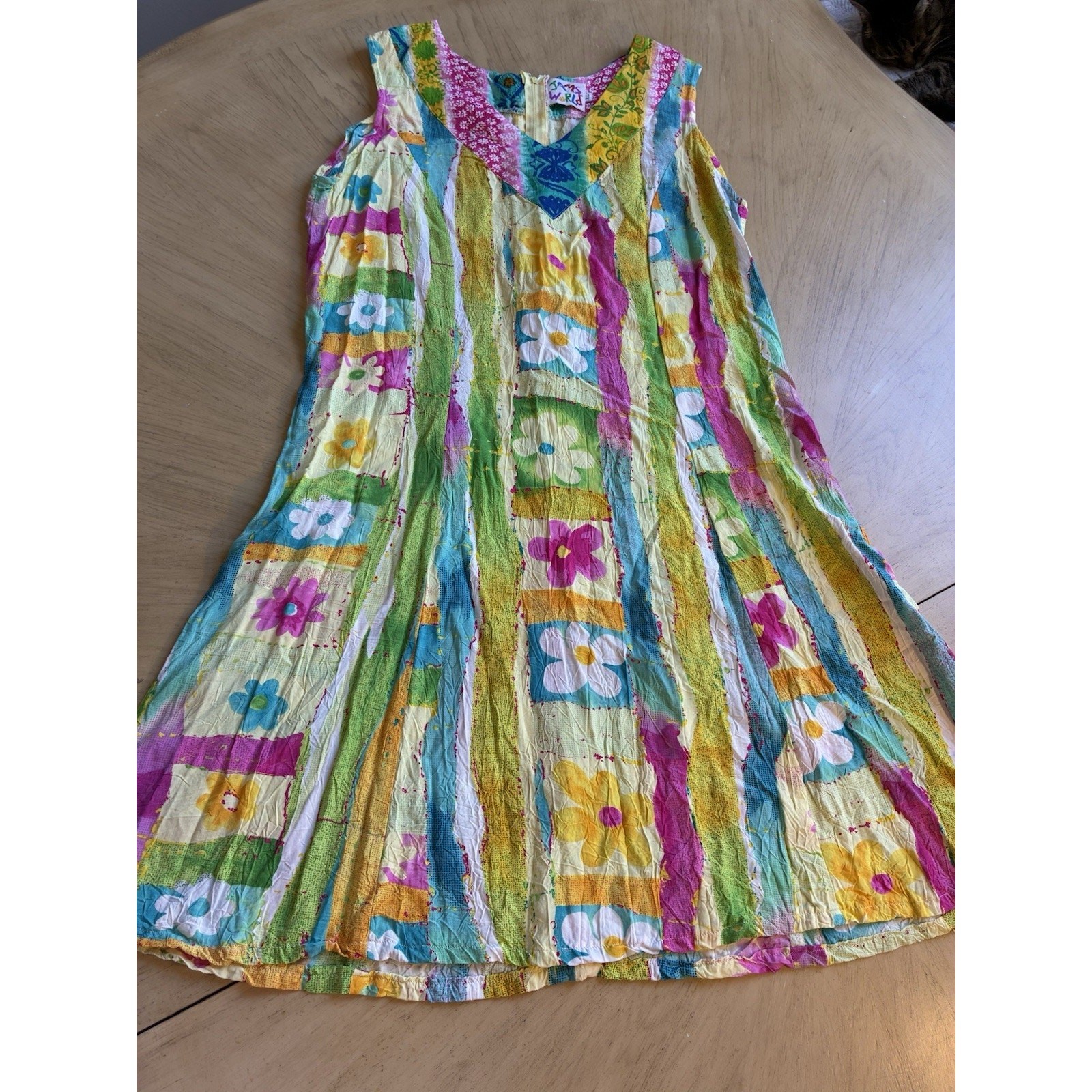 VTG Jams World Floral Dress XL Tropical Shift Relaxed Boho Casual Beach Resort