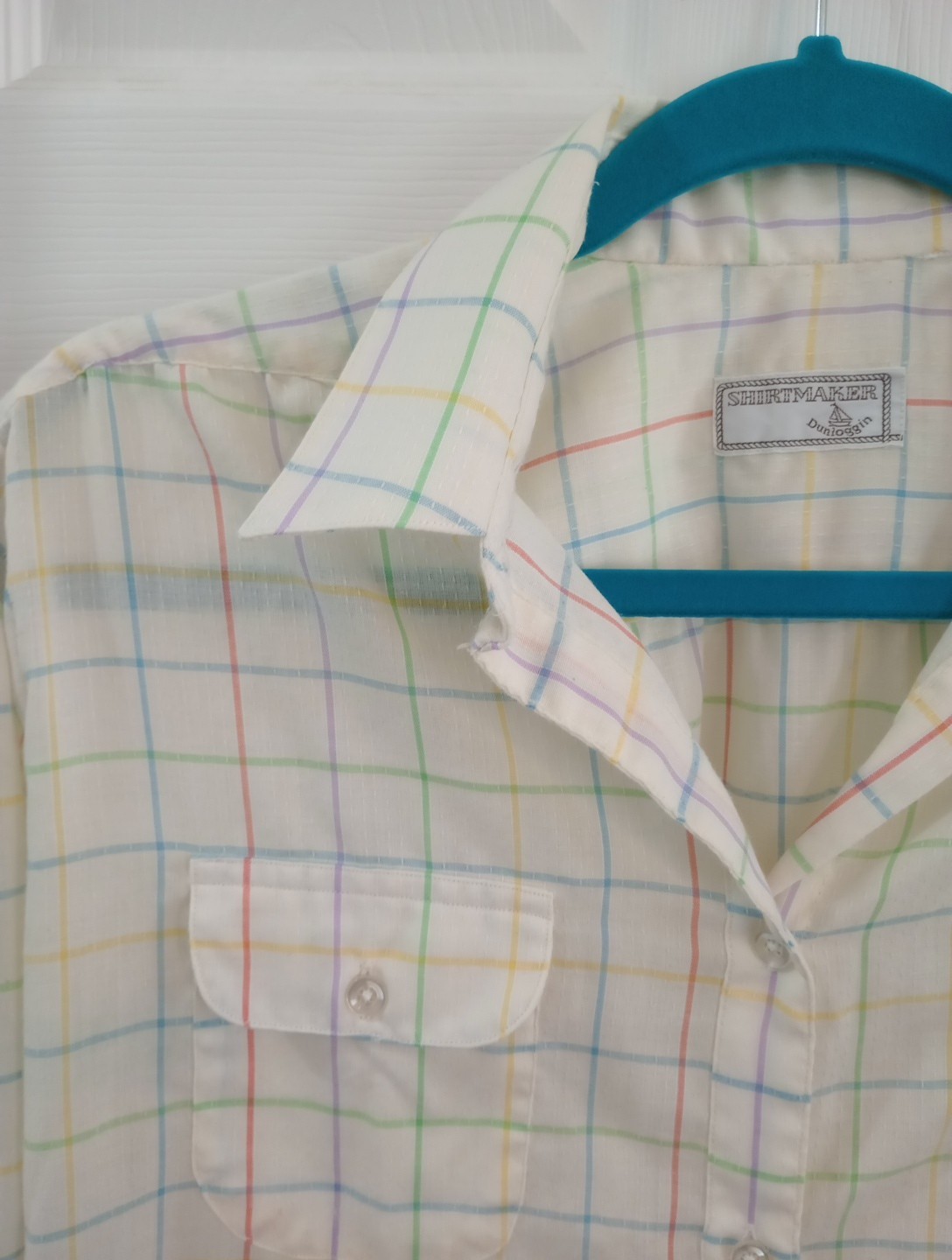 Vintage 80s Shirtmaker By Dunloggin Window pain Colorfully Patterned Dress, Size