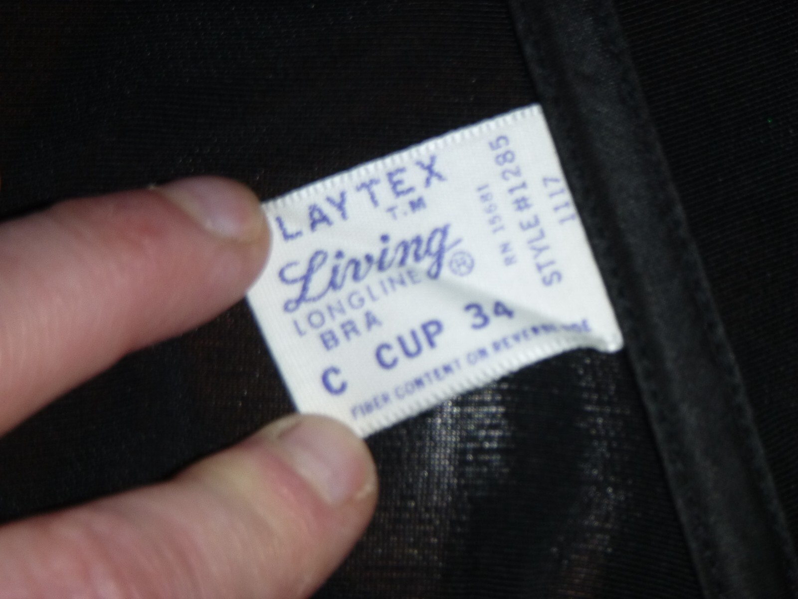 Vtg 50s 60s Playtex Living Longline Strapless Bra Black Sz 34C