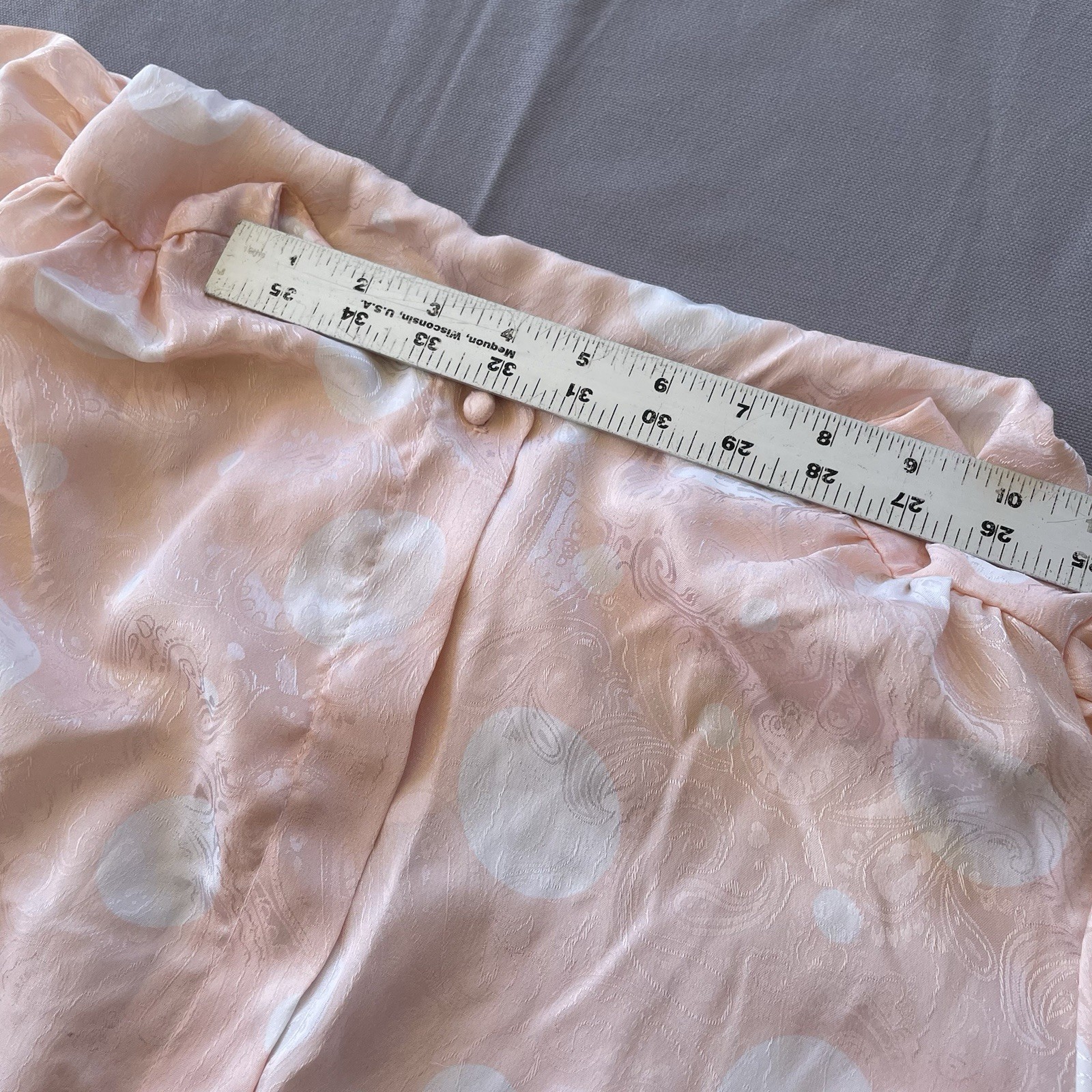 Vintage 1980s Alexis Fashion Inc Pink White Polka Dot Secretarial Dress Size S