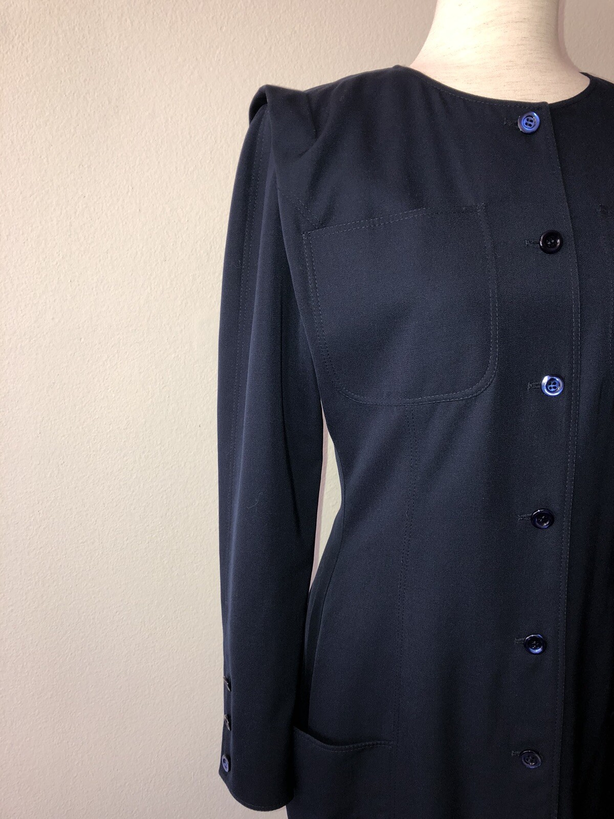 Vintage ’80s Emanuel Ungaro Parallele Avant Garde Midi Dress Shift Pockets Large