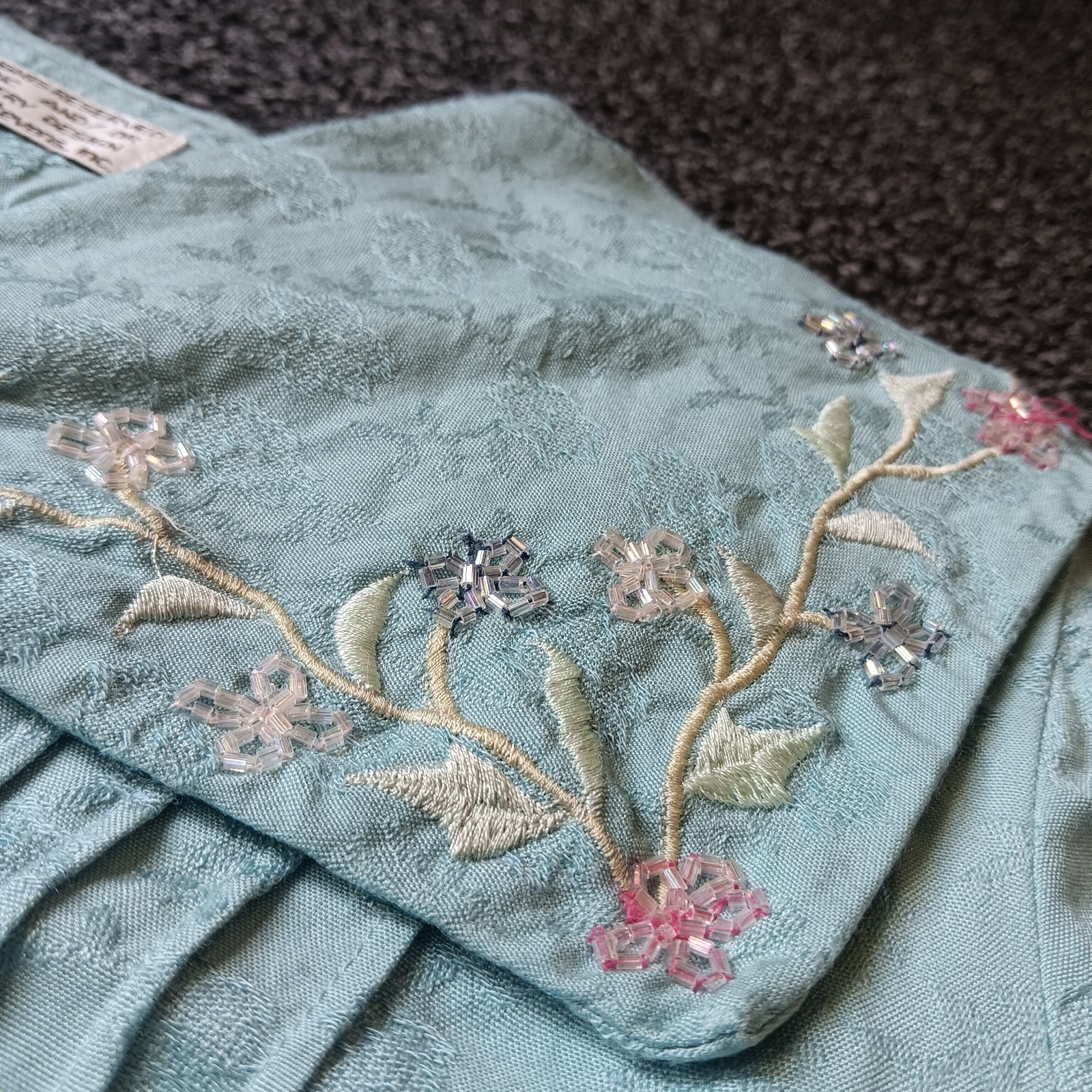 Vintage Whimsy Cottagecore Fairycore Fairy Light Blue Beaded Maxi Dress Size 14