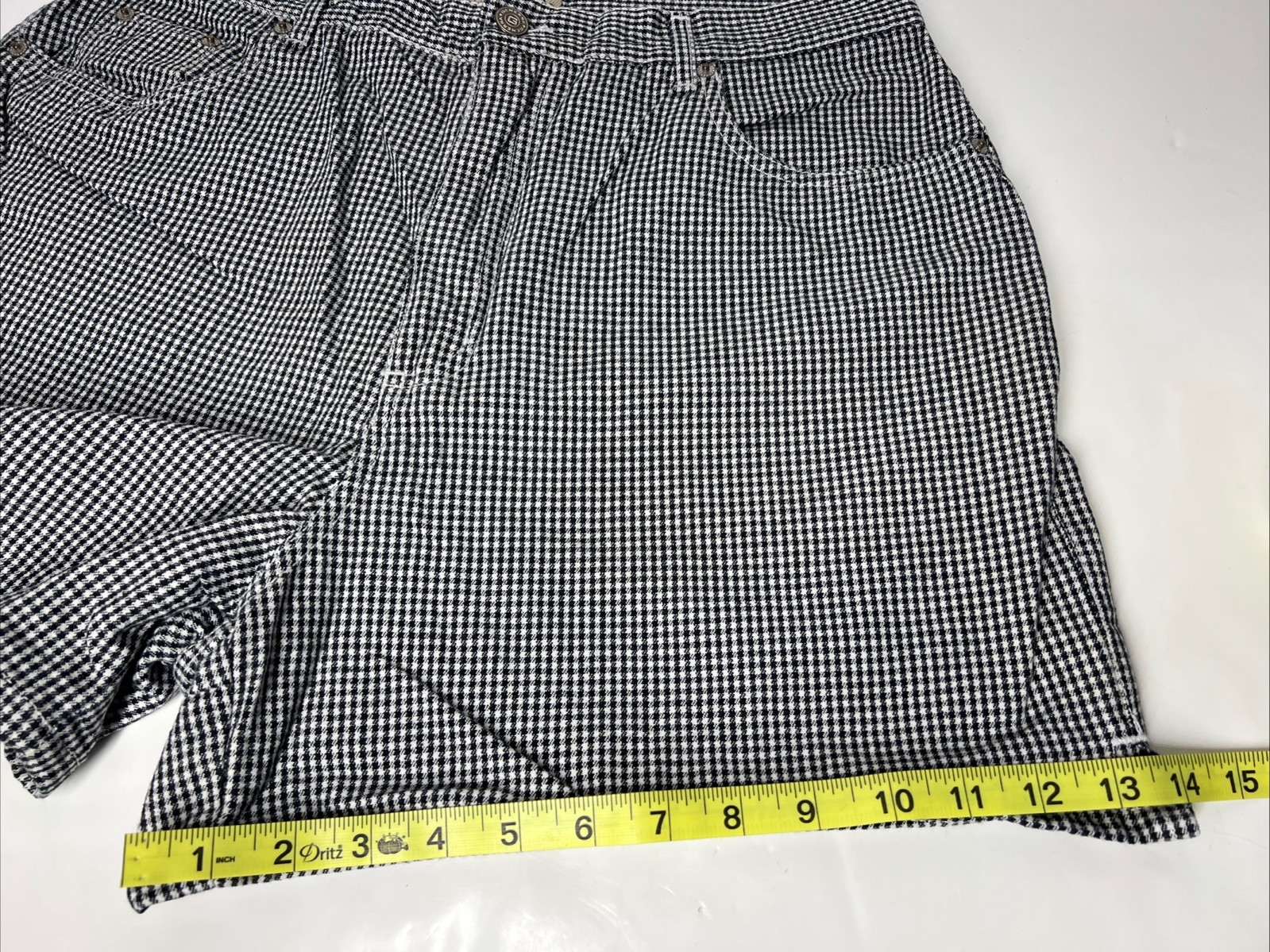 Vintage Generra Shorts 90’s Womens High Waisted Sz 14 black/white checkered