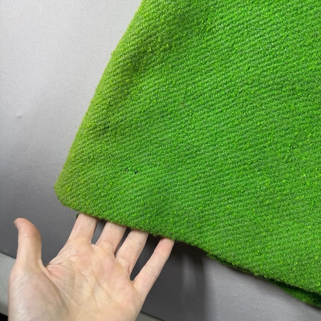 Vintage Green Wool Fur Collar Coat With Yellow Buttons