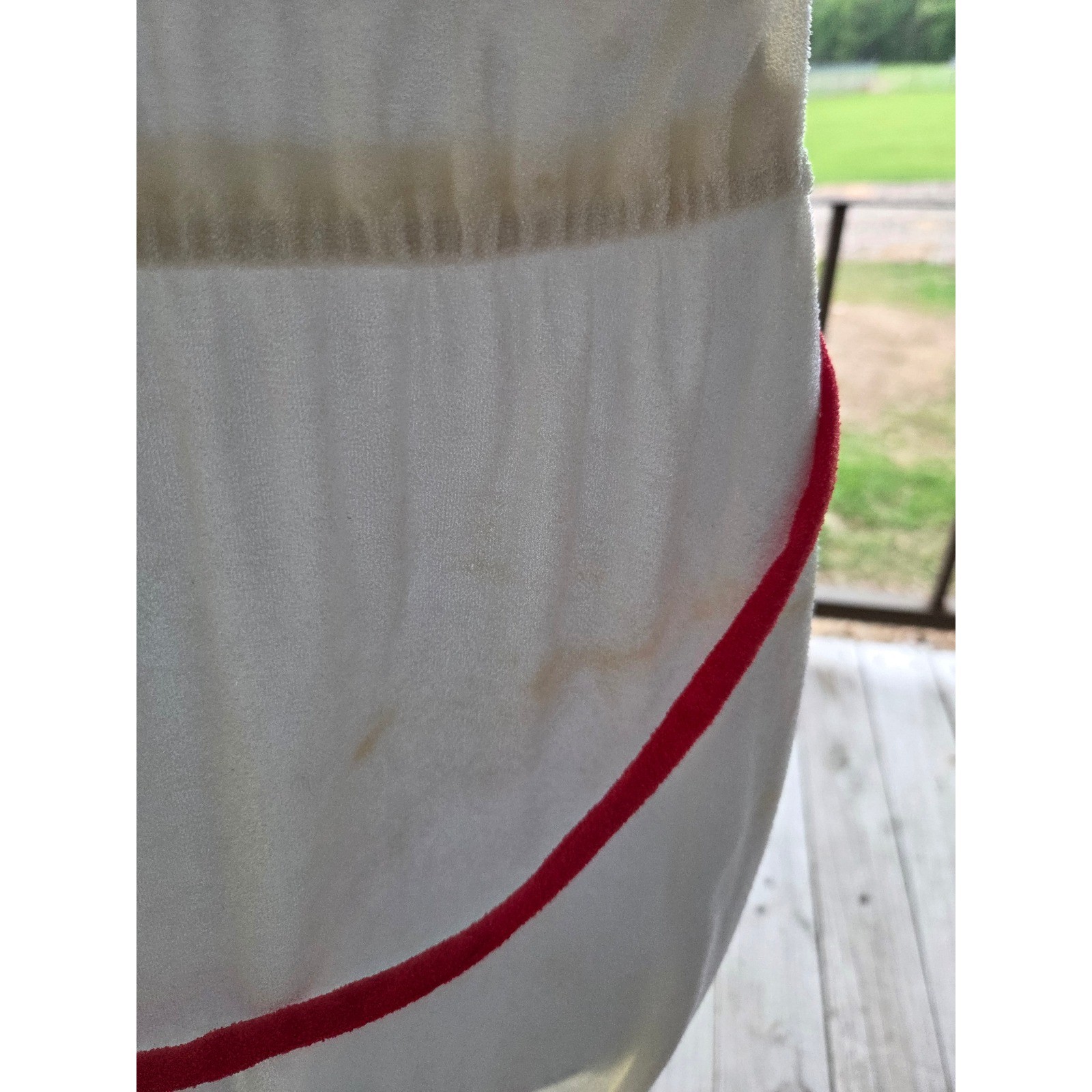 Vintage 1950s Painted Parrot House Dress Arnel Triacetate Cream Red Trim Lounger