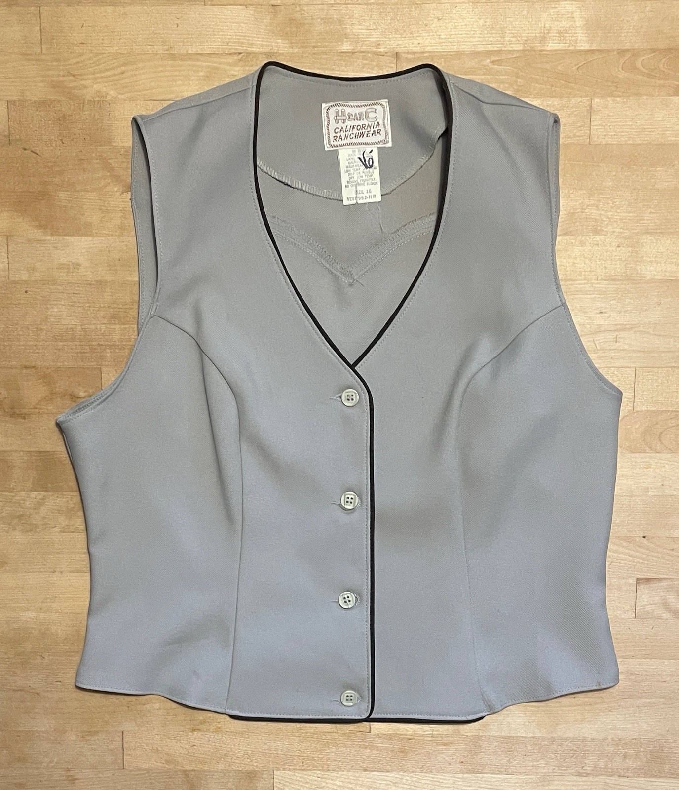 Vintage H bar C California Ranchwear Vest Size 16