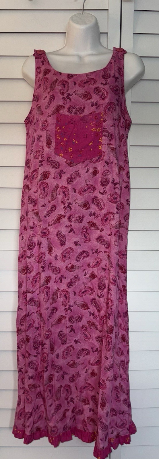 Vintage Dressing Clio Maxi Dress Grandma Pink Paisley Peasant Cottagecore Sz S