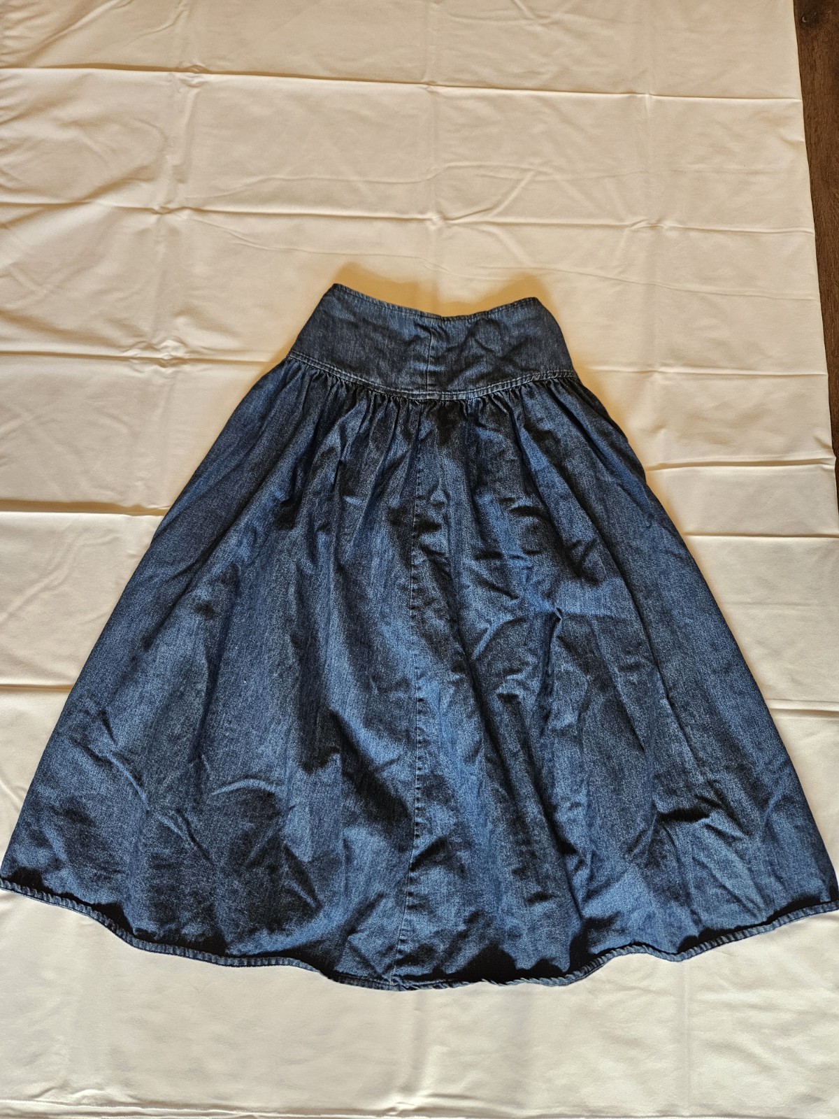 Vtg Selections by Manor House Denim Button High Waist Knee/Midi Skirt XS/S