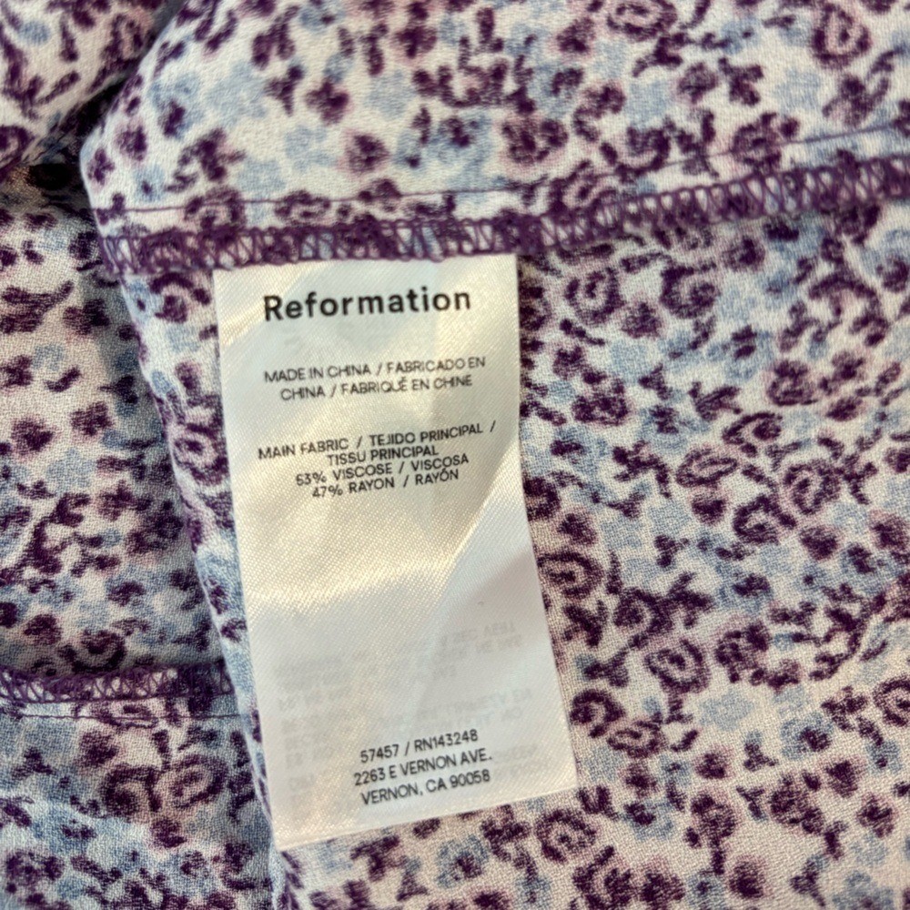 Reformation Marlowe Sleeveless V-Neck Violette – Dress Size Small