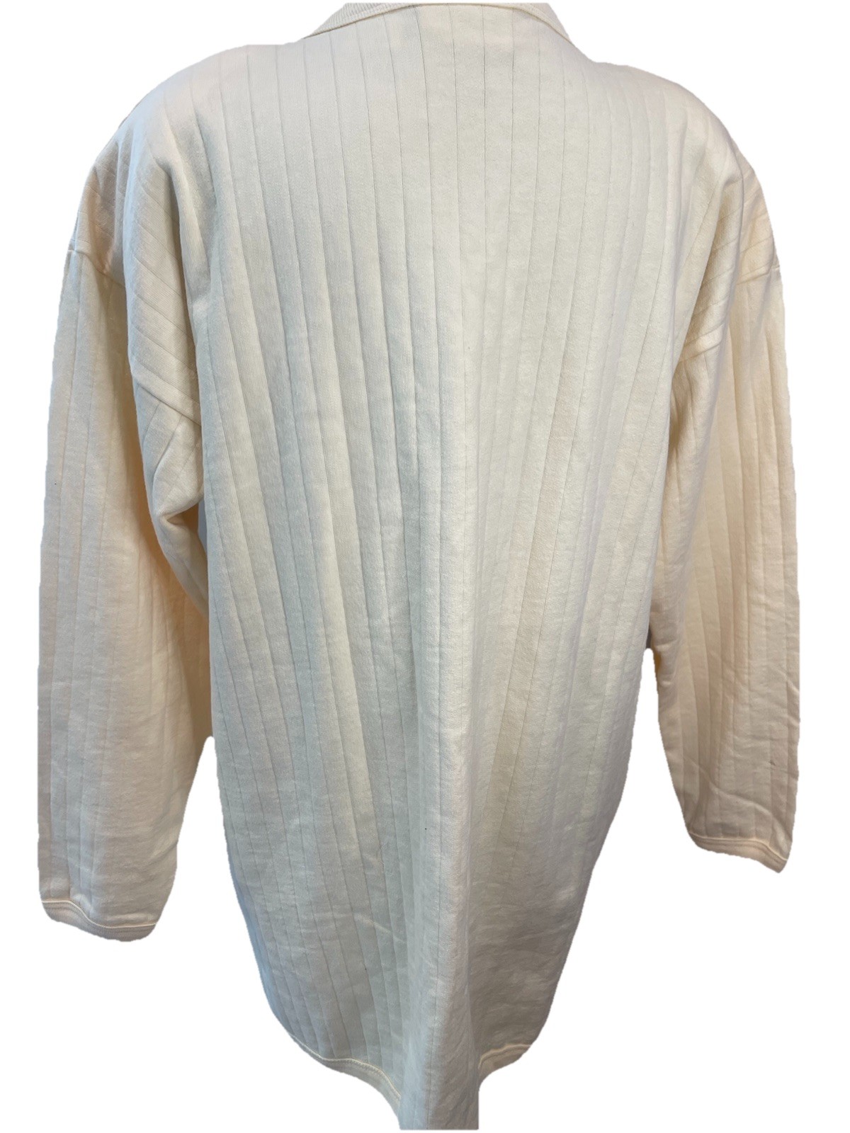 Nordstrom Vintage 1990s All Cotton Ladies Quilted Soft Yellow V-Neck Sweater Med