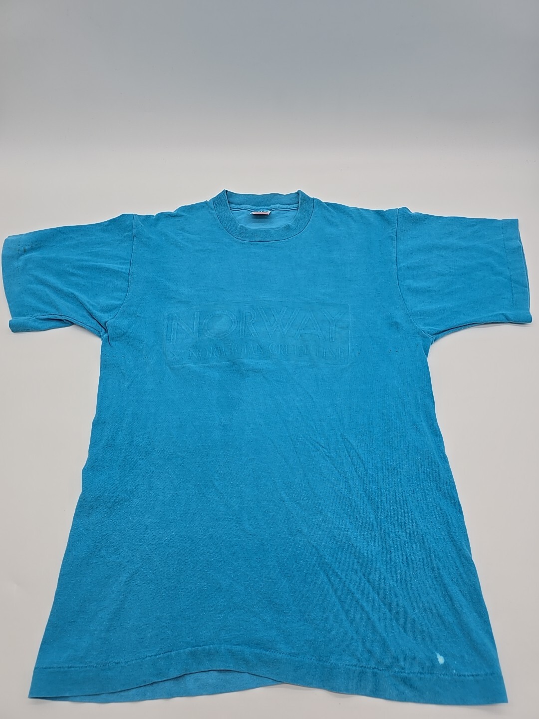 Vintage Norway Cruise Line T-Shirt Womens Medium Blue 90s USA..#9517