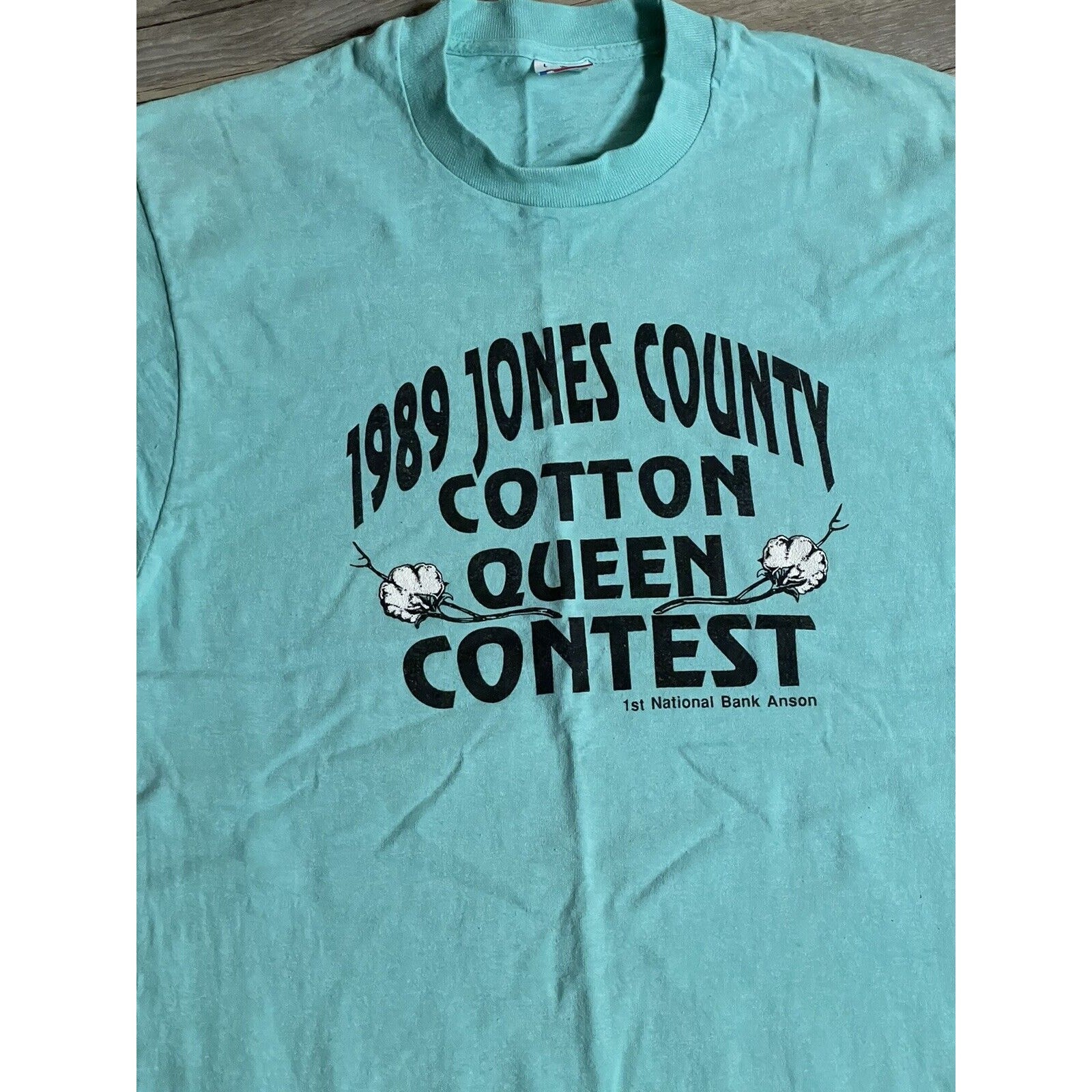 80s Cotton Queen Contest T-Shirt – Men’s Large Blue – Single Stitch USA Vintage