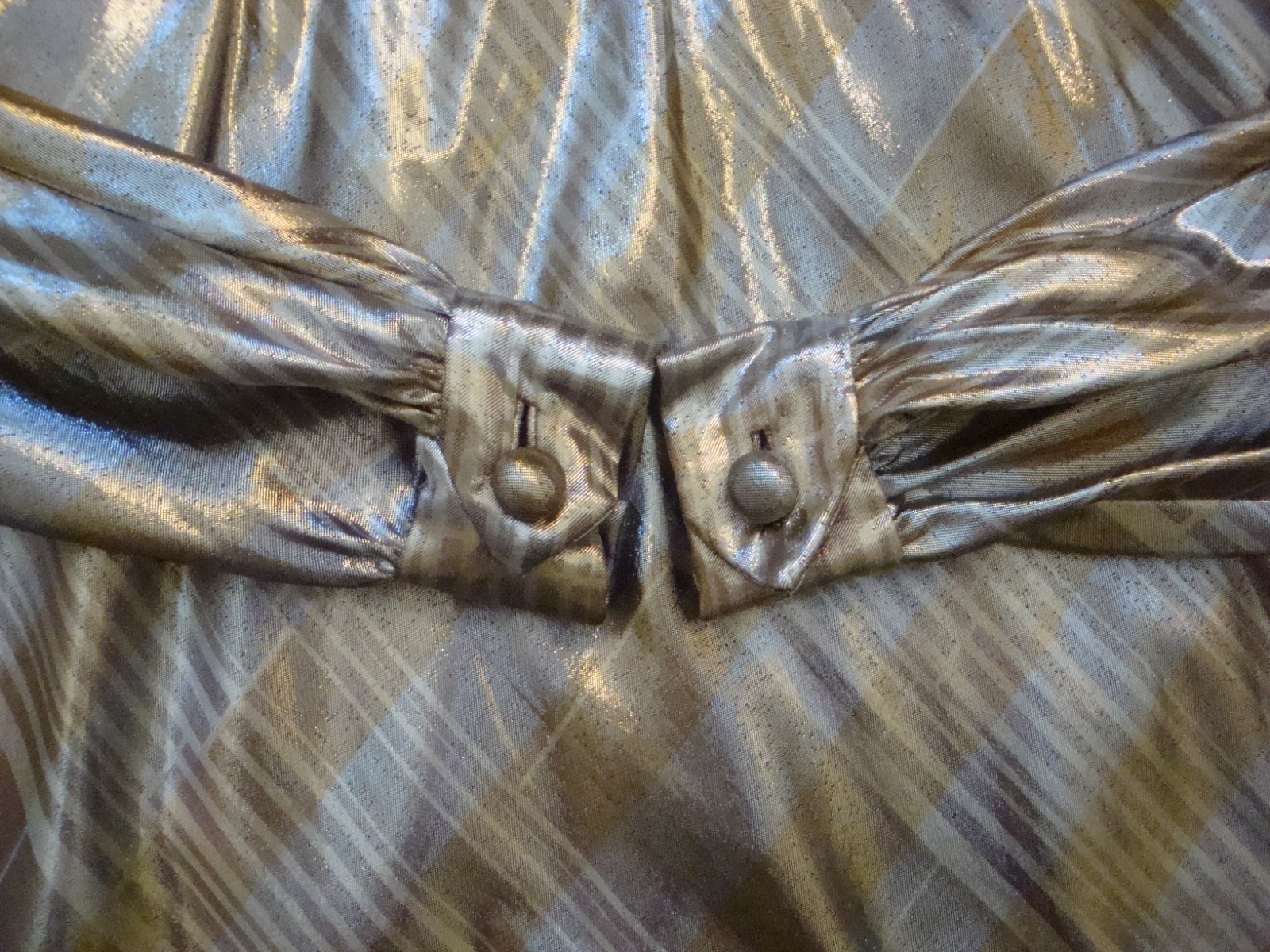 Vintage Modern Couture Original Gold and Silver Metallic Mini Dress