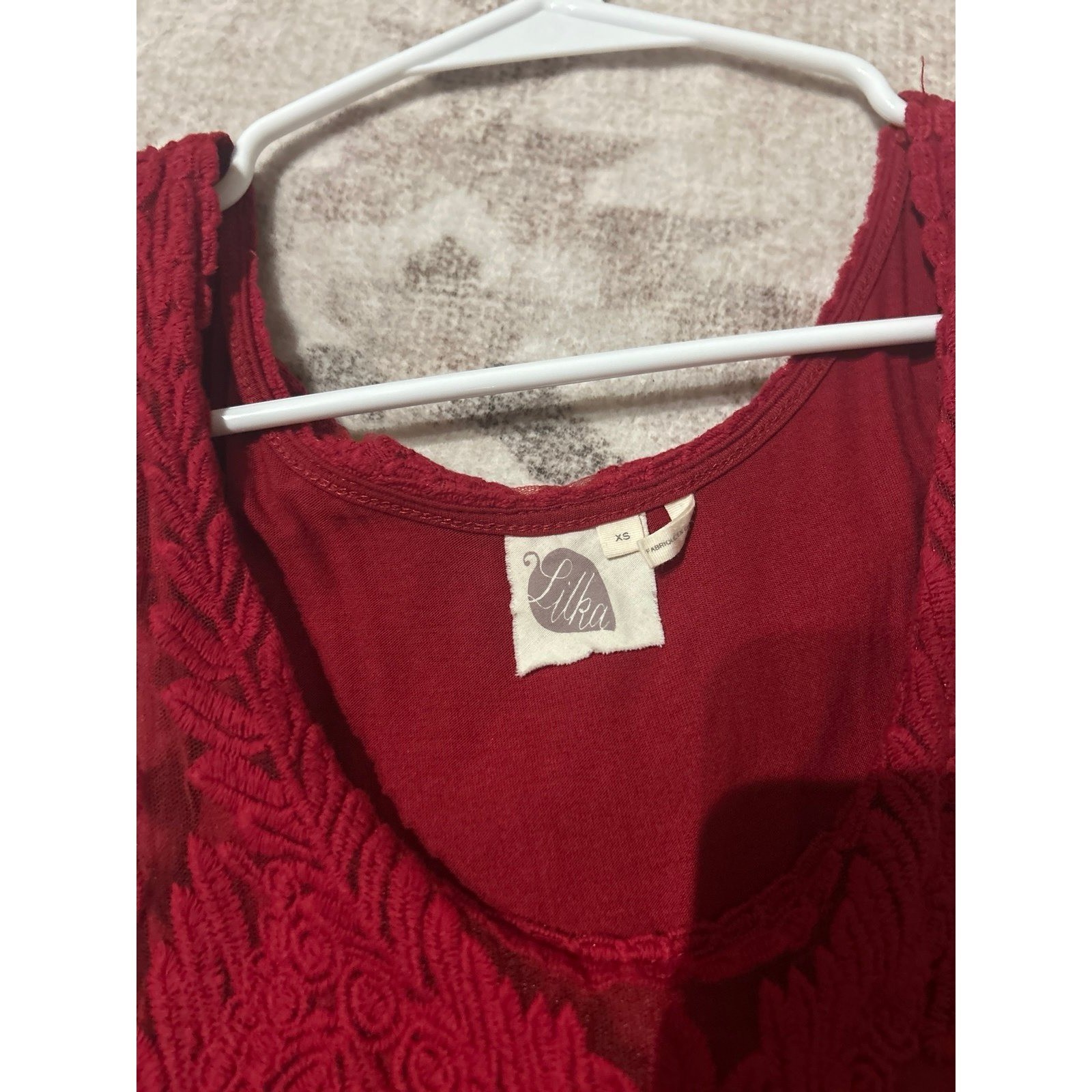 Lilka Geranium Crochet Dress Anthropologie Sz XS Feminine Edgy Classic Romantic