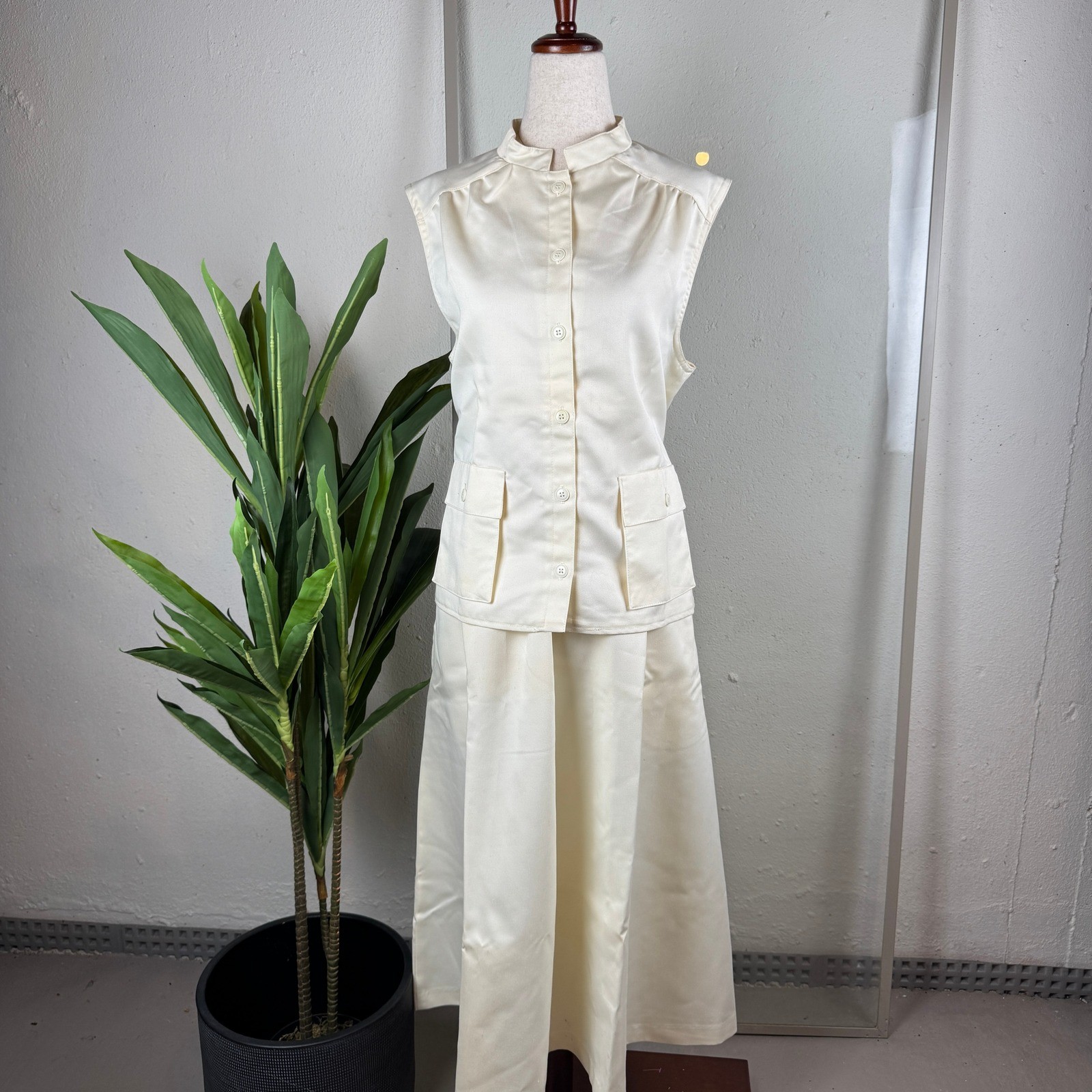 Romantic Garden Party Vintage 3pc Skirt Suit Set 14/18 Ivory (2 Skirts Included)