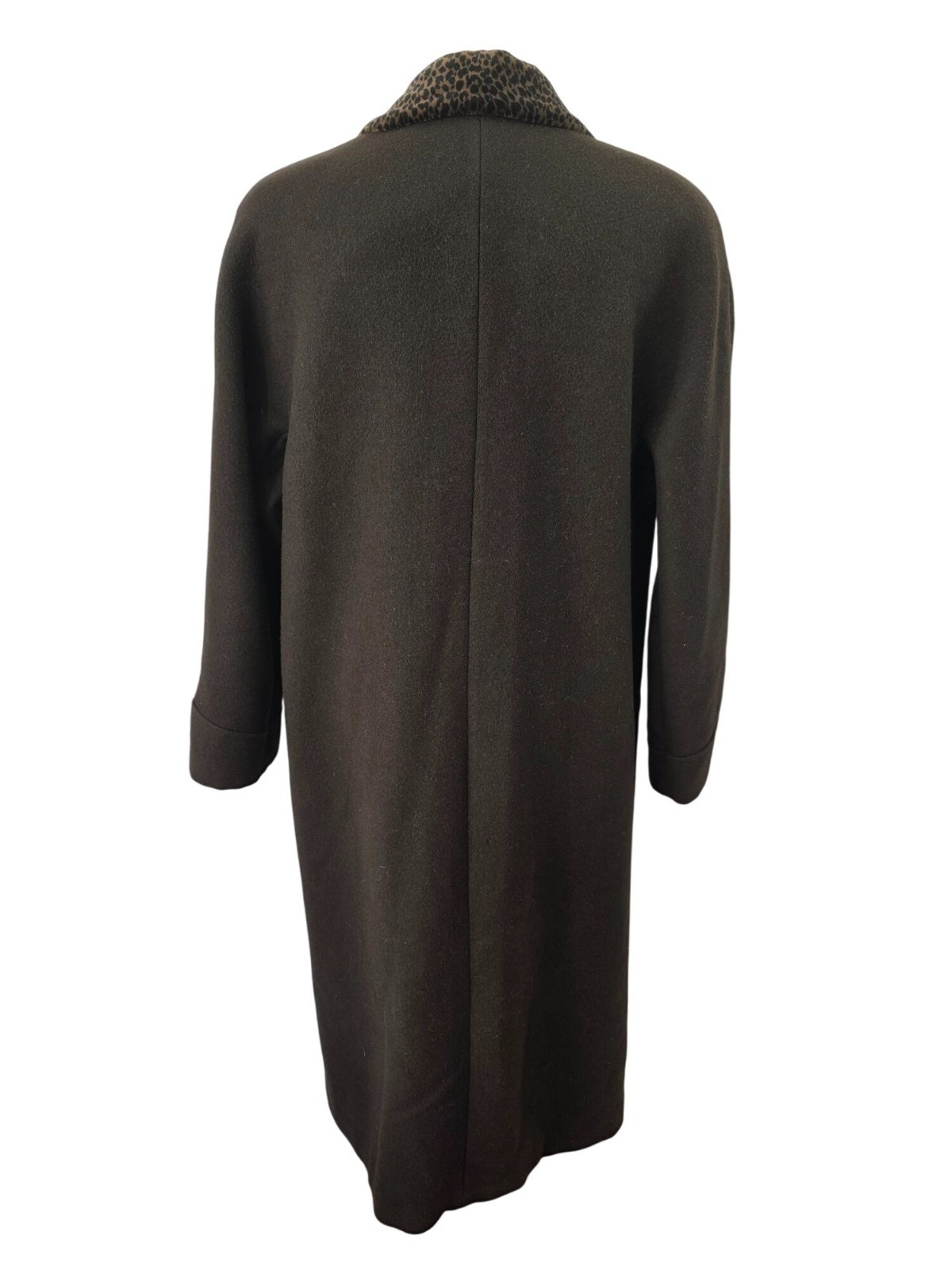 Donnybrook 80s Wool Coat Sz 10 Brown Animal Print Collar AS IS Costume Piece VTG