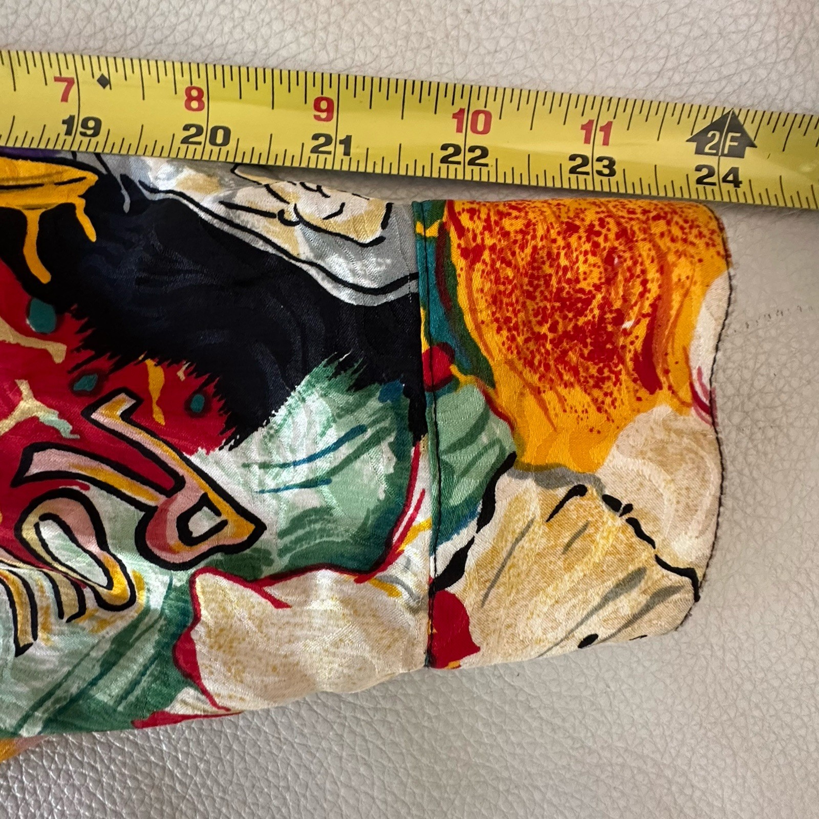 Vintage 80s Jerri Sherman Collection Silk Colorful Moulin Rouge Blouse Size 8