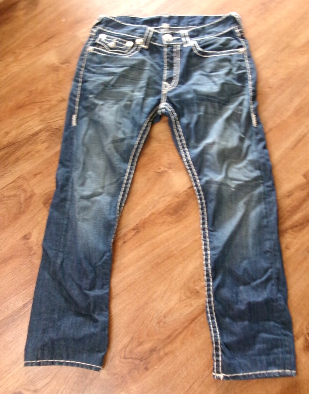 Vintage Y2K TRUE RELIGION Skinny Super T Stitch/Flap Pocket/Low Rise Jeans-Sz 33
