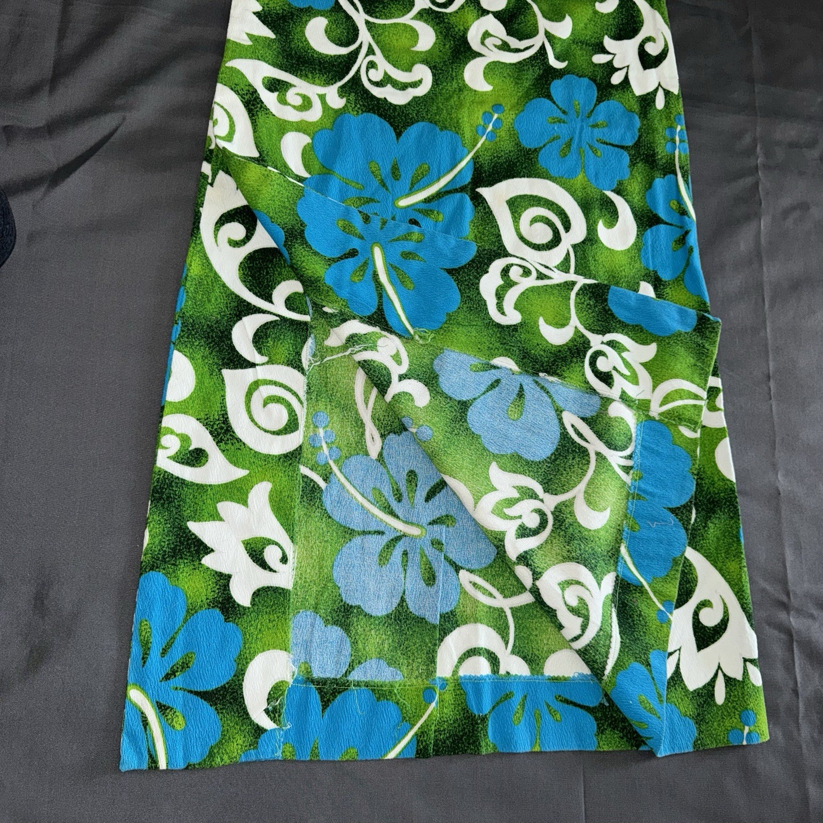 Vogue Paris Original Vintage Hawaiian Handmade One Shoulder Dress Designer