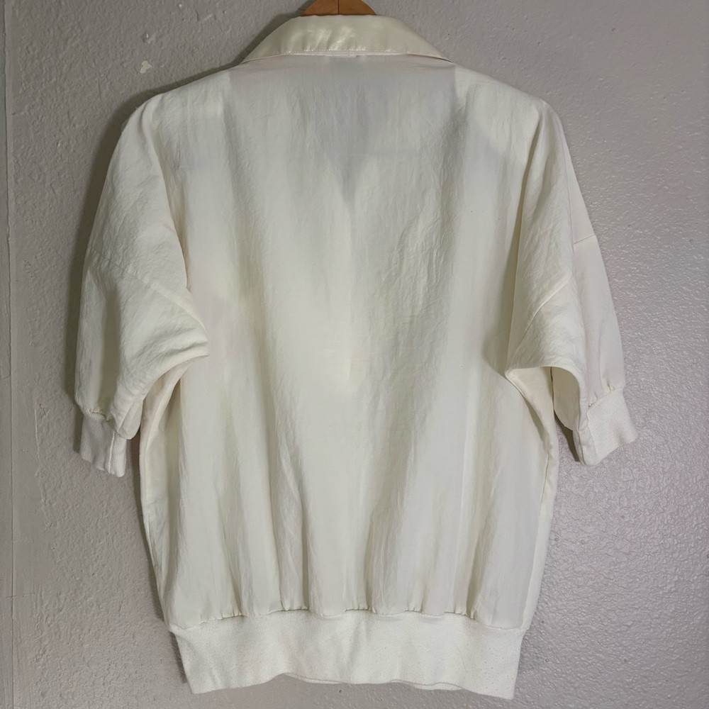 2 Piece Short Sleeve Embroidered Yolk Top and Skirt Set Size Medium 80s Vintage