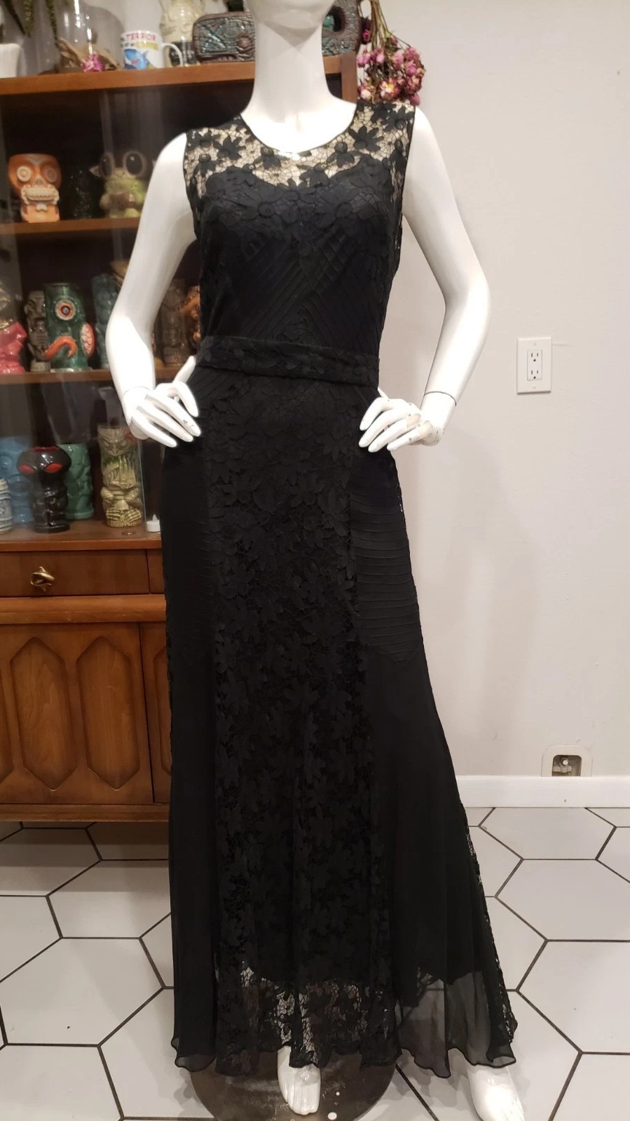Vintage 1930s Spider Web Lace Silk Chiffon Three Piece Jacket Dress Set Sm
