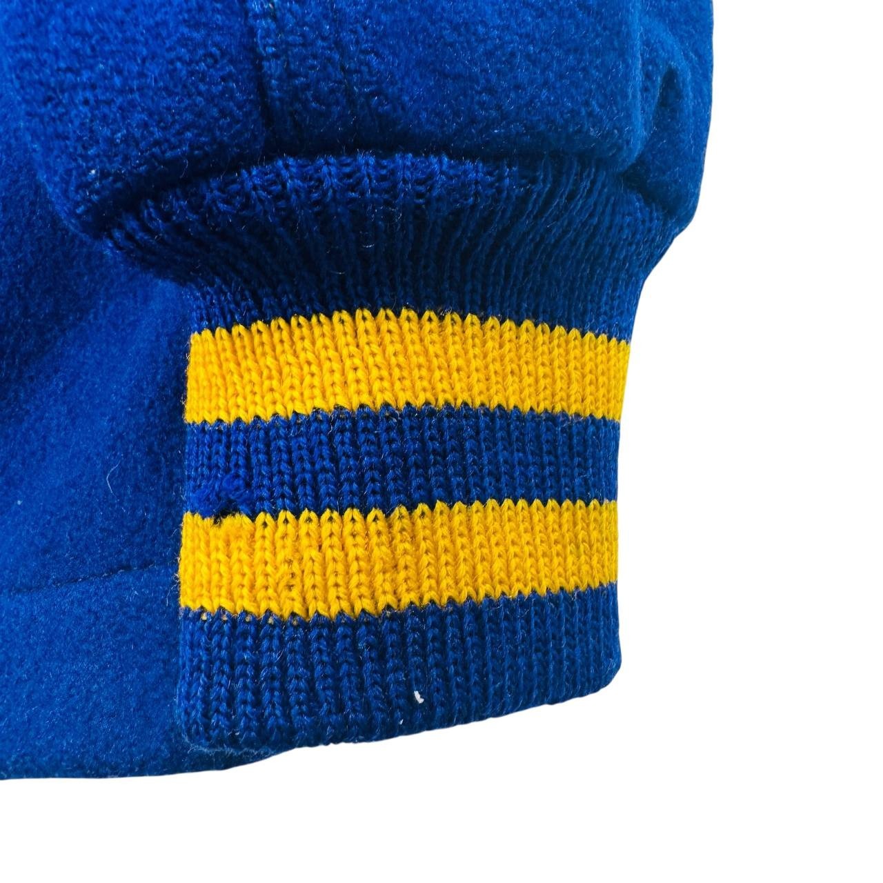 Vintage 1980s Skookum Letterman Cheerleader Jacket Blue Yellow Wool USA Size 36
