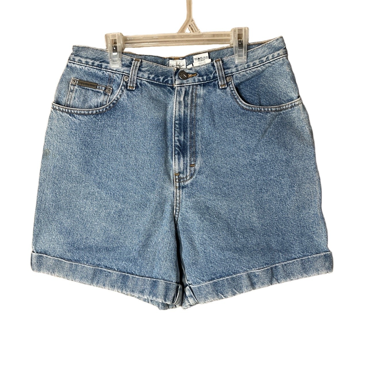 Calvin Klein Jeans Womens Size 12 Stone washed High Rise Cuffed 90s Denim Shorts