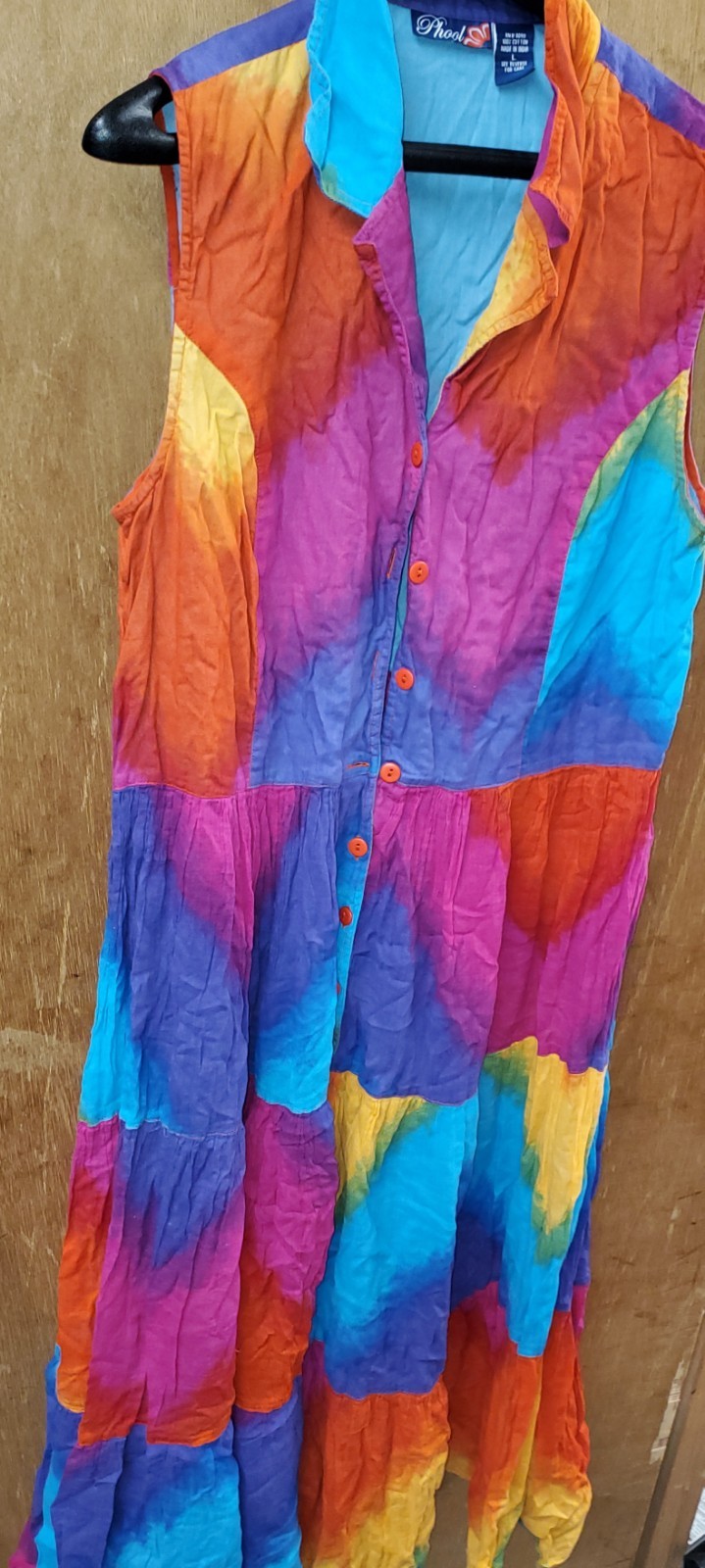Vintage Phool Maxi Dress Large 16 Rainbow 90s Y2K Boho Hippie Festival Unique
