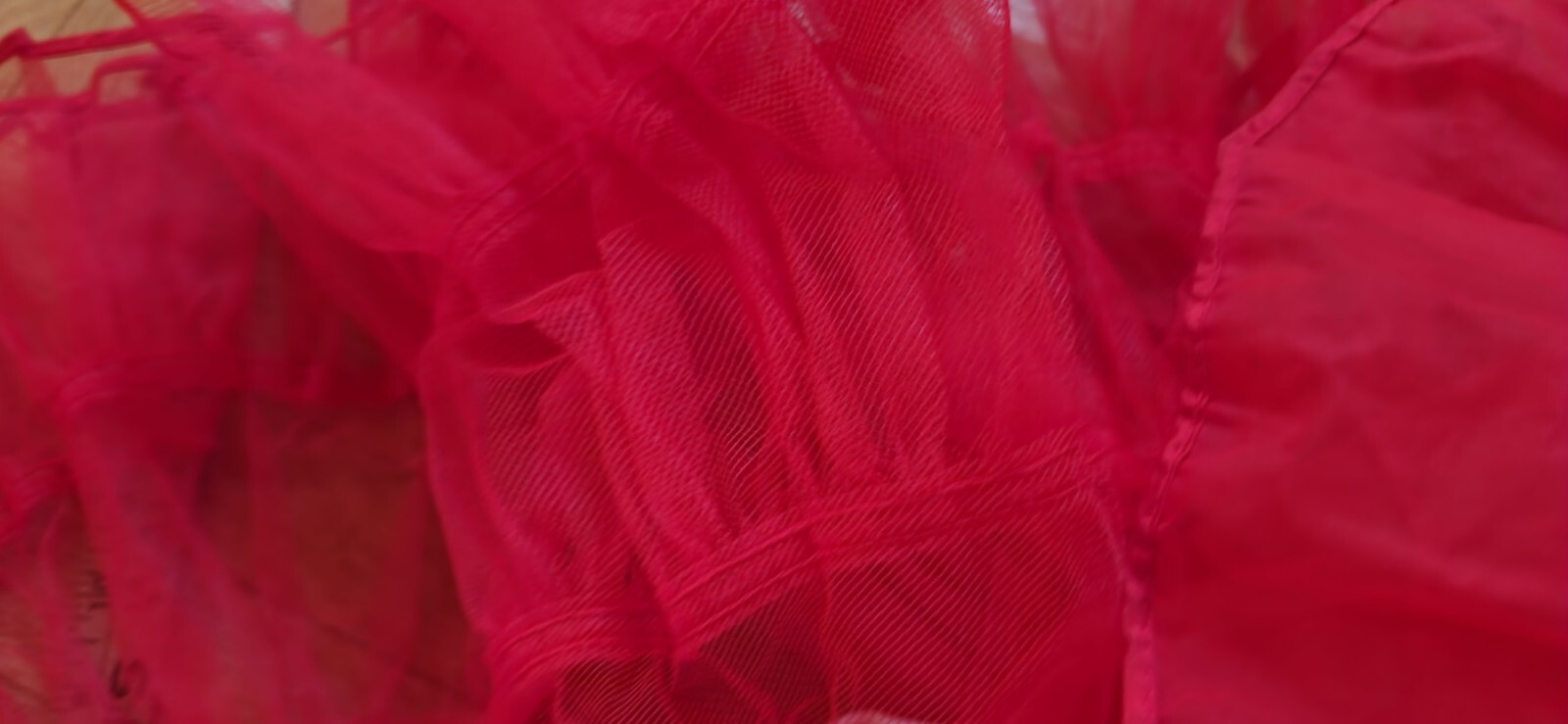 VTG 60’s MALCO MODES RED CHIFFON RUFFLED TIERED PETTICOAT SLIP USA Vanity Fair S