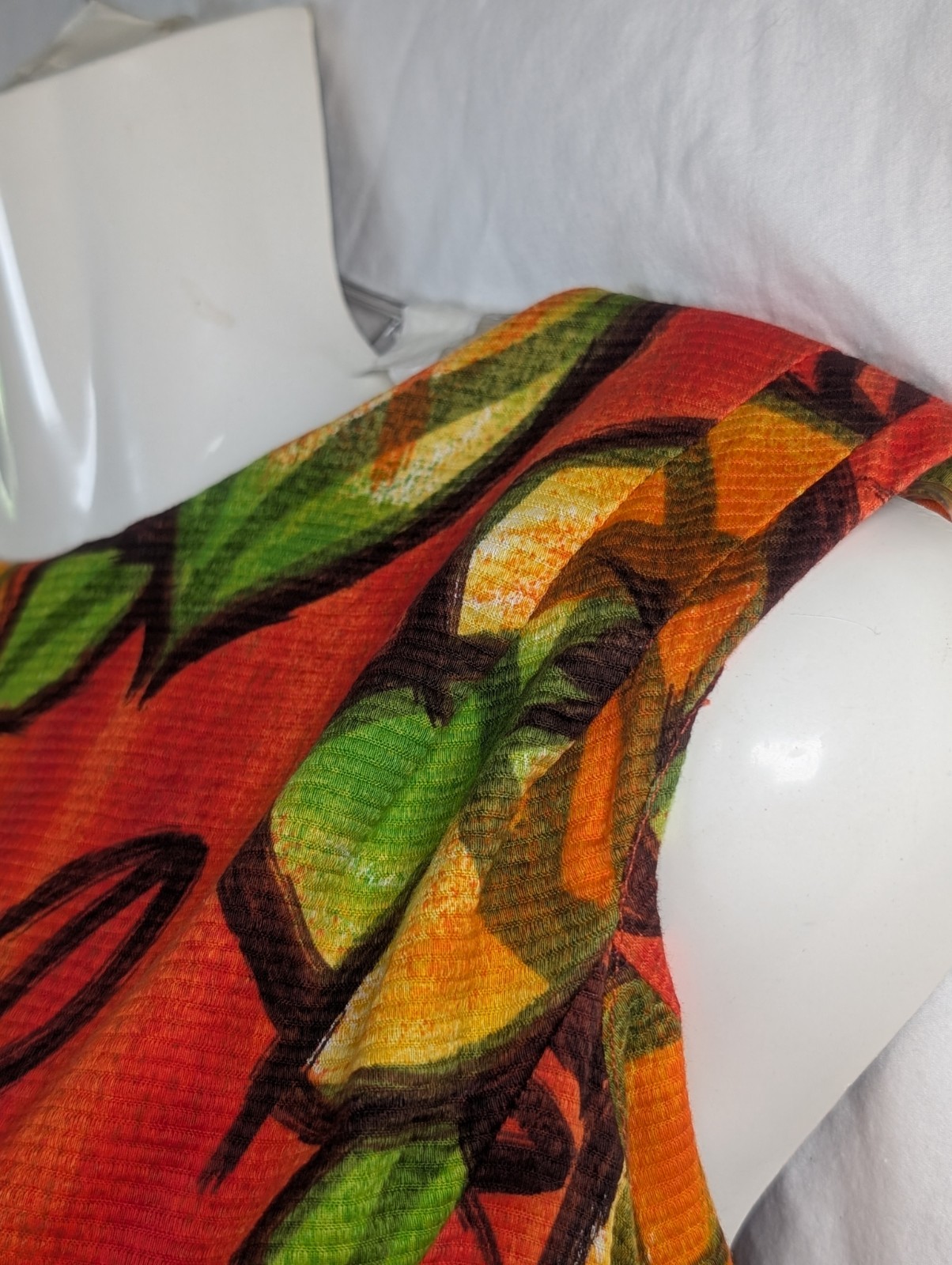 Liberty House By Kiyomi Hawaiian Maxi Dress Vintage Orange W/ Flowers, Gorgeous!