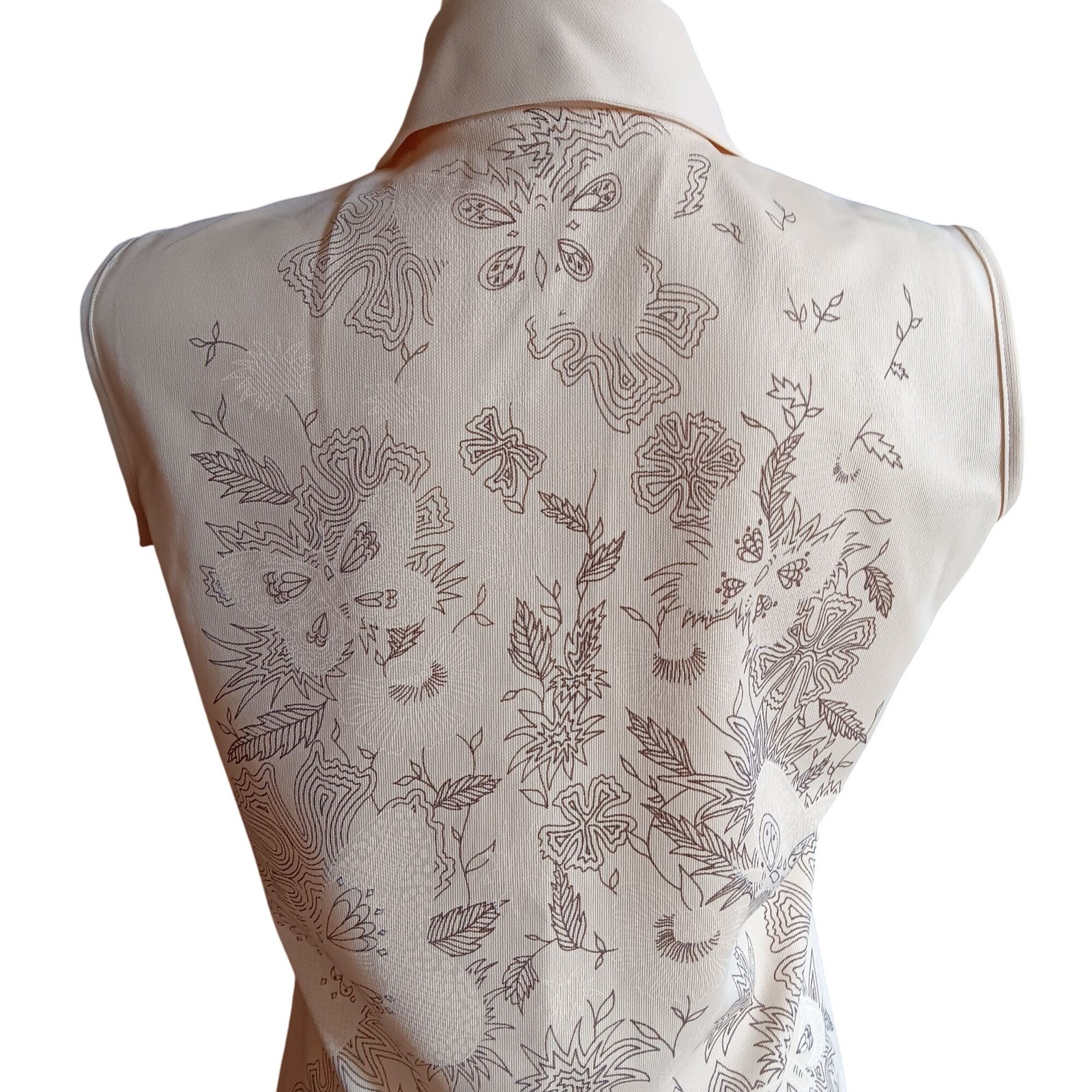 True Vintage Butterfly Large Sleeveless Top Polyester Boho Sleeveless 1970’s