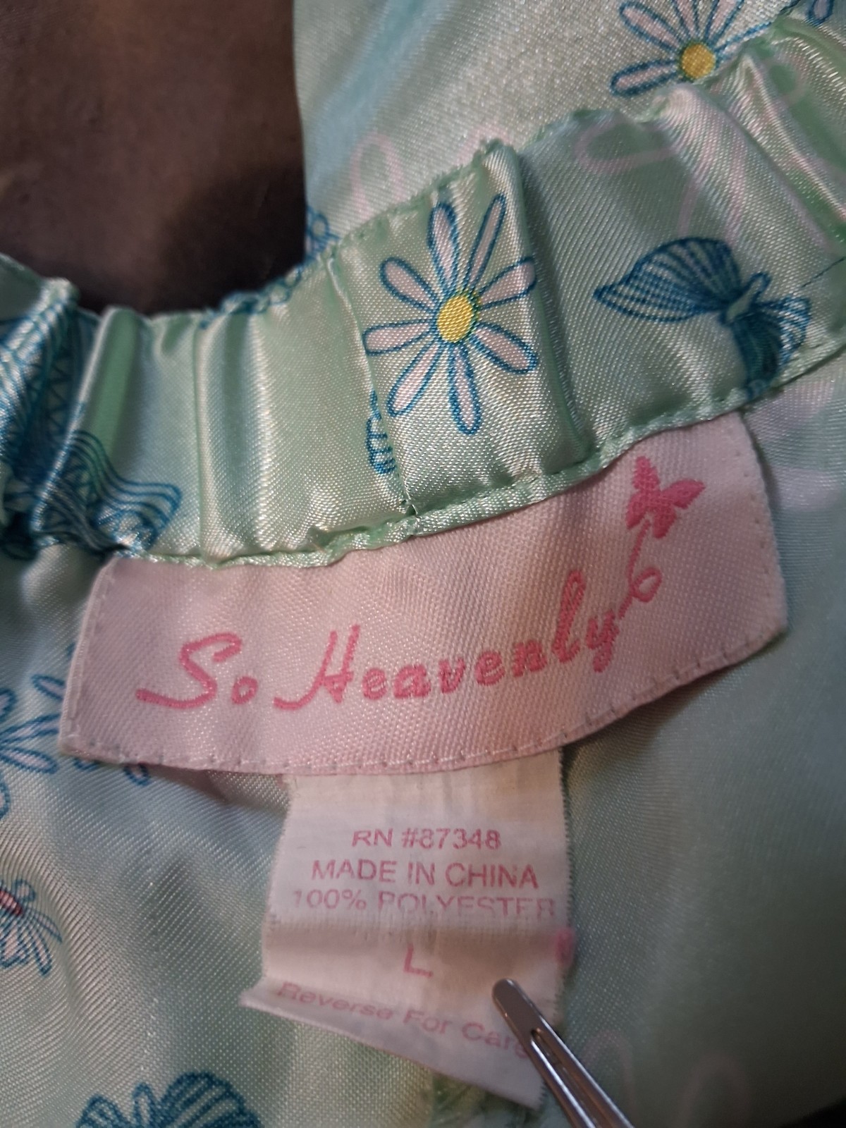 Vintage So Heavenly Pajama Set L Silky Satin Lace Butterfly Lingerie 90sY2K 2000
