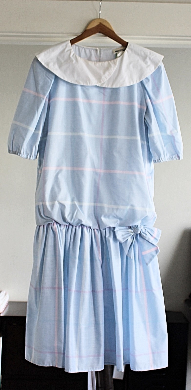 Vintage 80s You Babes II Fritzi – Mission Collar, Drop Waist Dress- Excellent, 9
