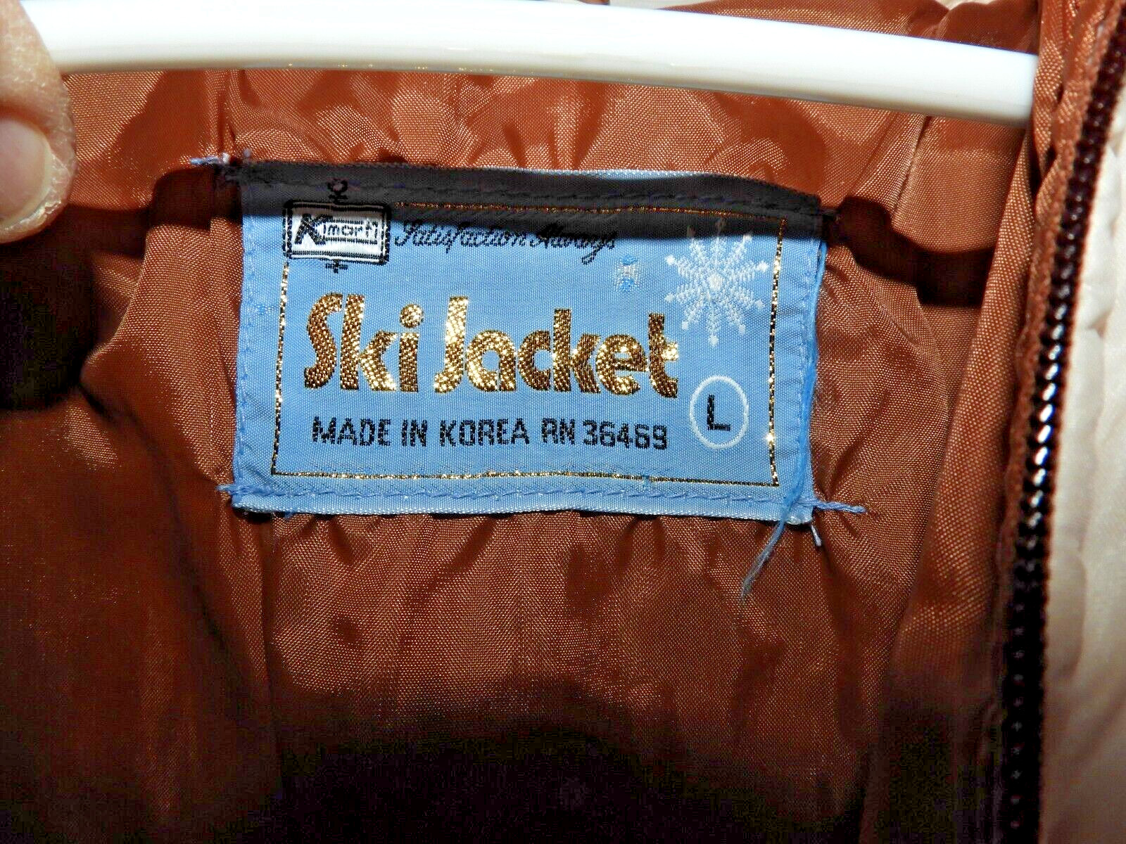 Vintage Kmart Ski Jacket Brown White Women’s Large Korea 4506 70’s 80’s