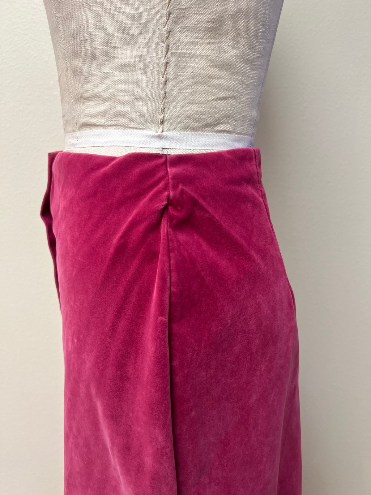 Vintage 1970s Lemon Frog Velour Pink Blazer and Maxi Skirt Set Pink Small