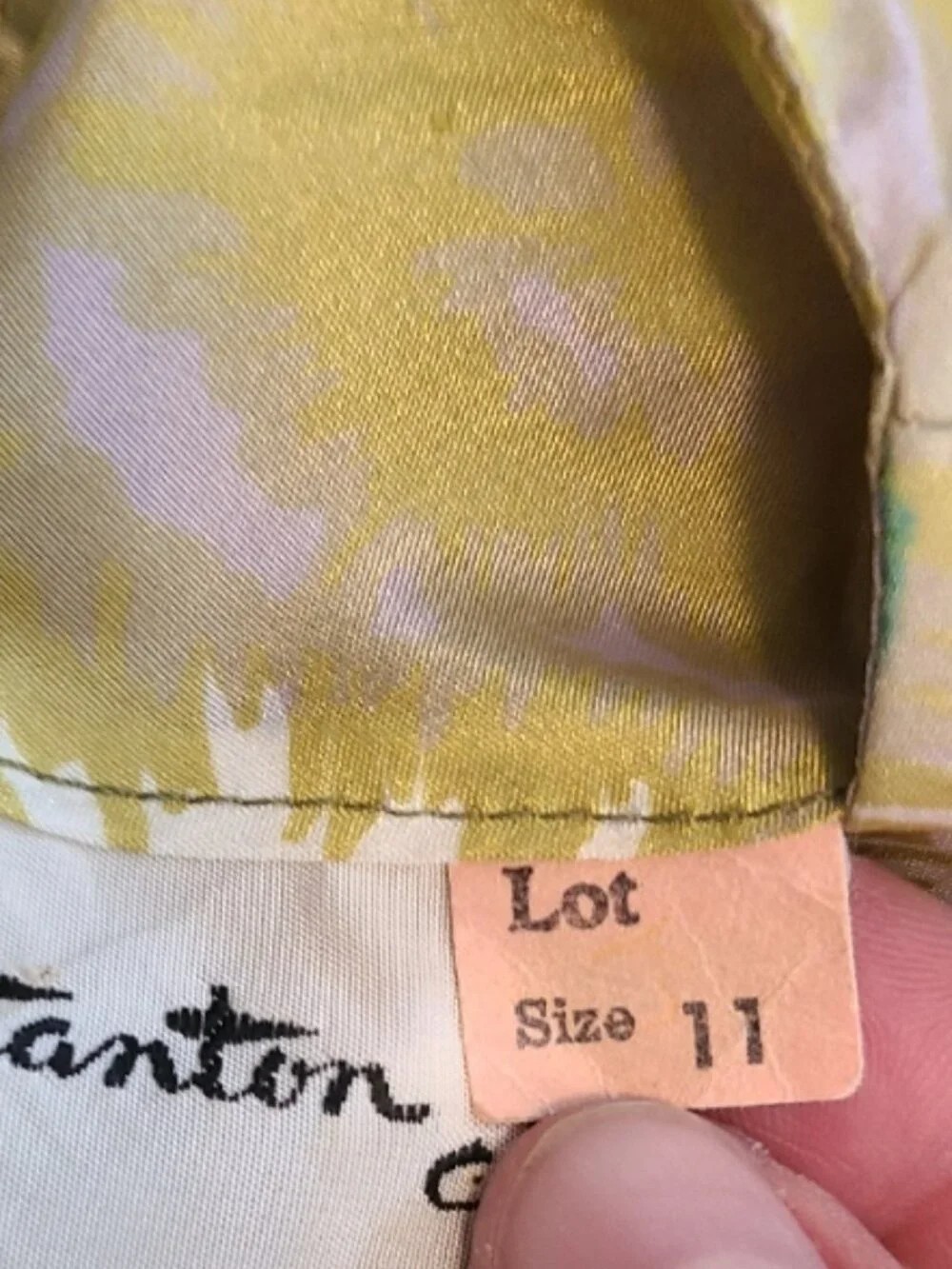 VINTAGE 50s STANTON JR’S PETITE MID-CENTURY PRINT DRESS PLEATED SILK-LIKE sz 11