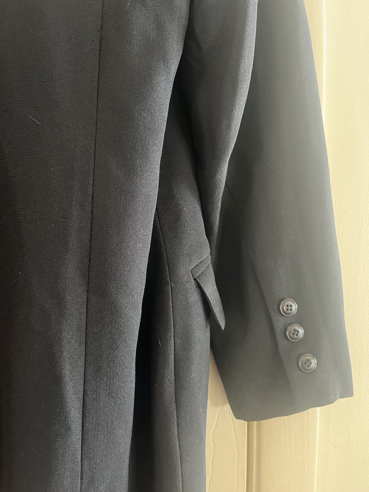 Vtg Edwardian Victorian Goth Crepe 20s 80s J. G. Hook Town & Country Long Blazer
