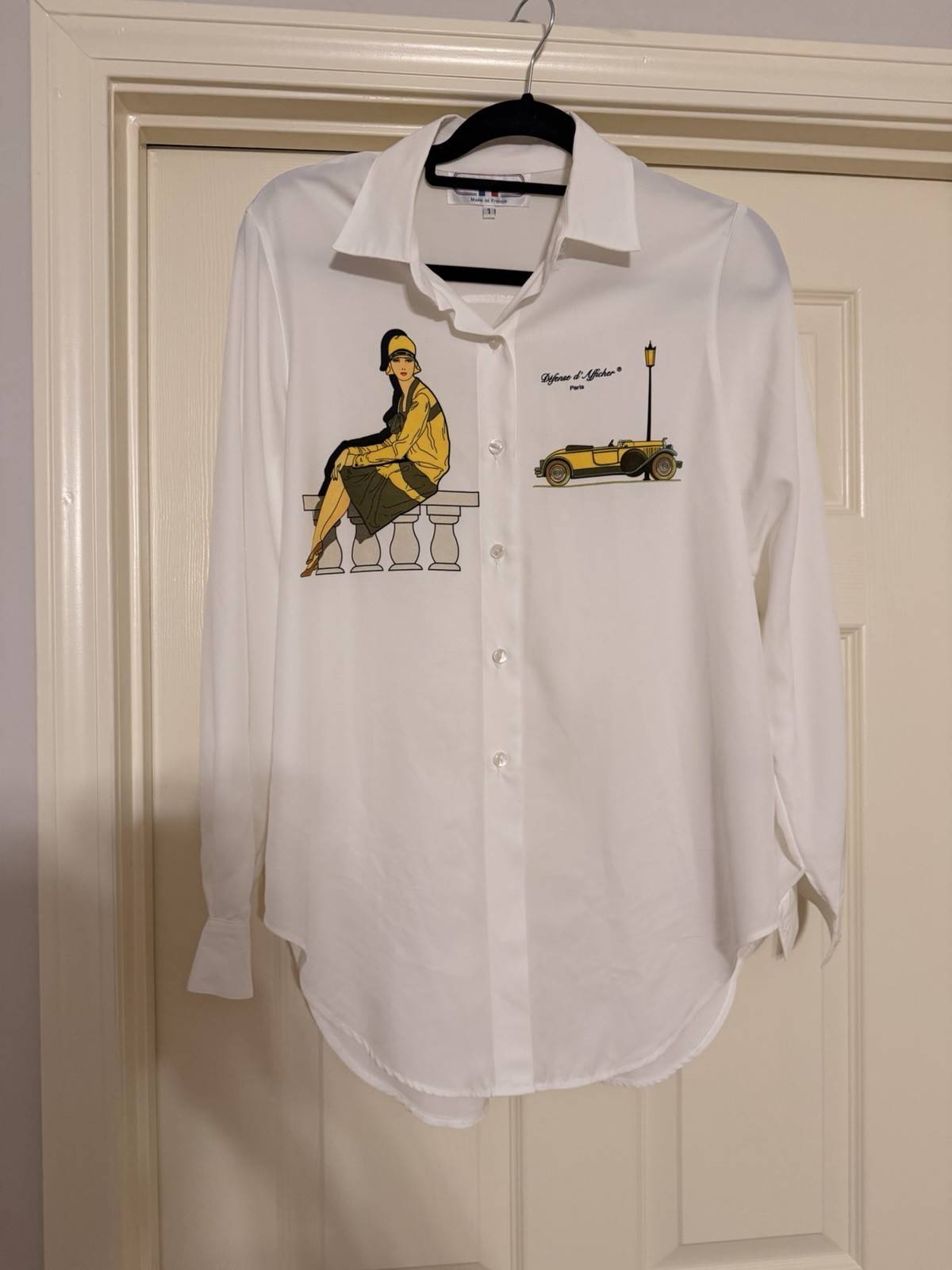 Vintage DEFENSE D’ AFFICHER Button Up Shirt Blouse France