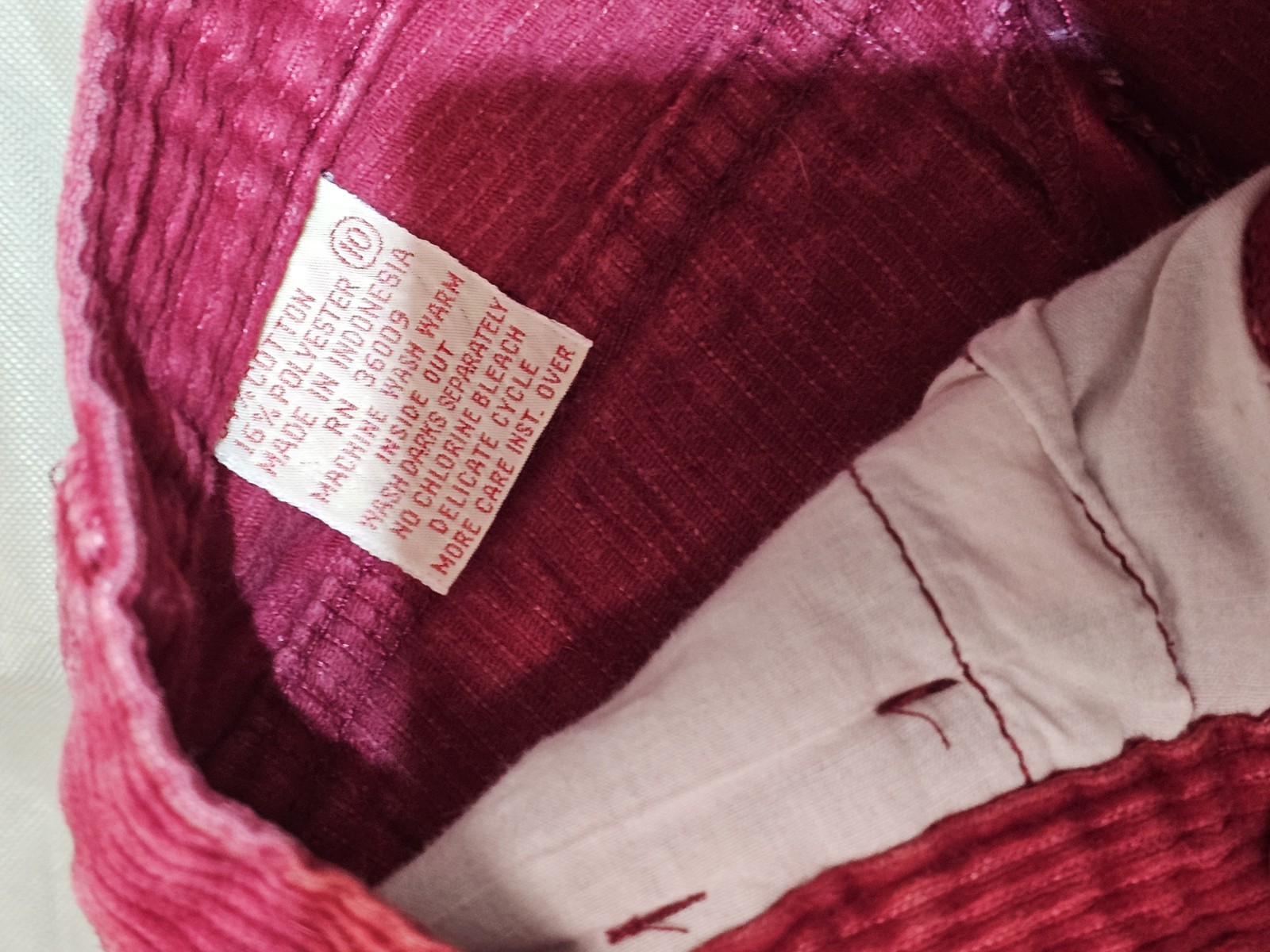 Calvin Klein Juniors Corduroy Pants Burgandy High Waist Straight Leg Sz10 1990s