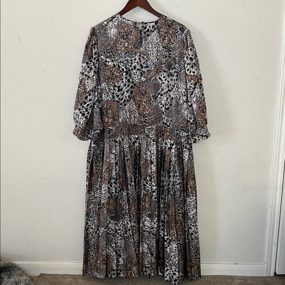 Vintage Neiman Marcus Montage Dimensions Pattern Dress Sleeves Plus Sz Designer